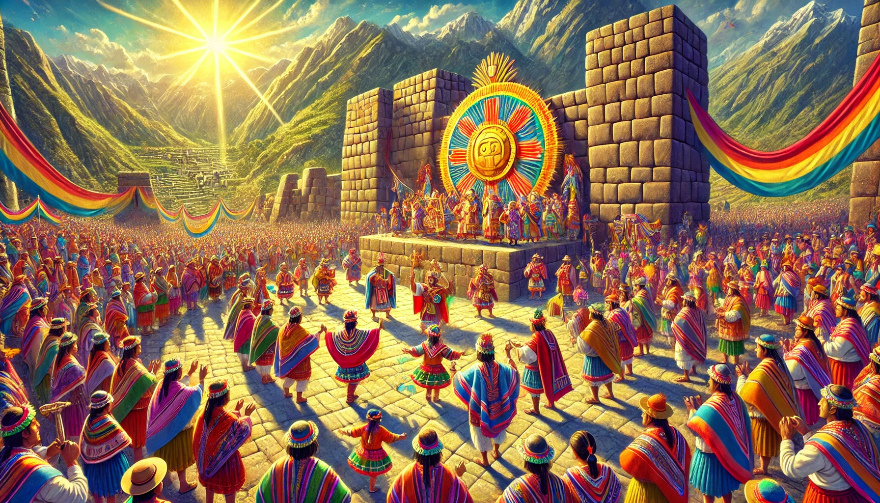 Celebración del Inti Raymi en Cusco, con incas en la ceremonia al sol