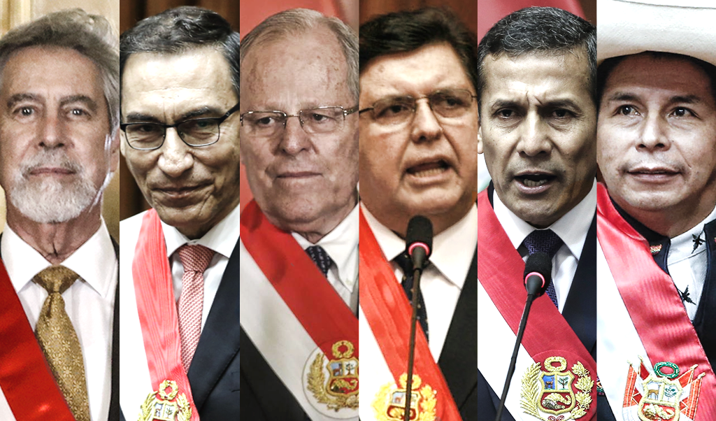 collage con foto de los seis presidentes en los ultimos diez años