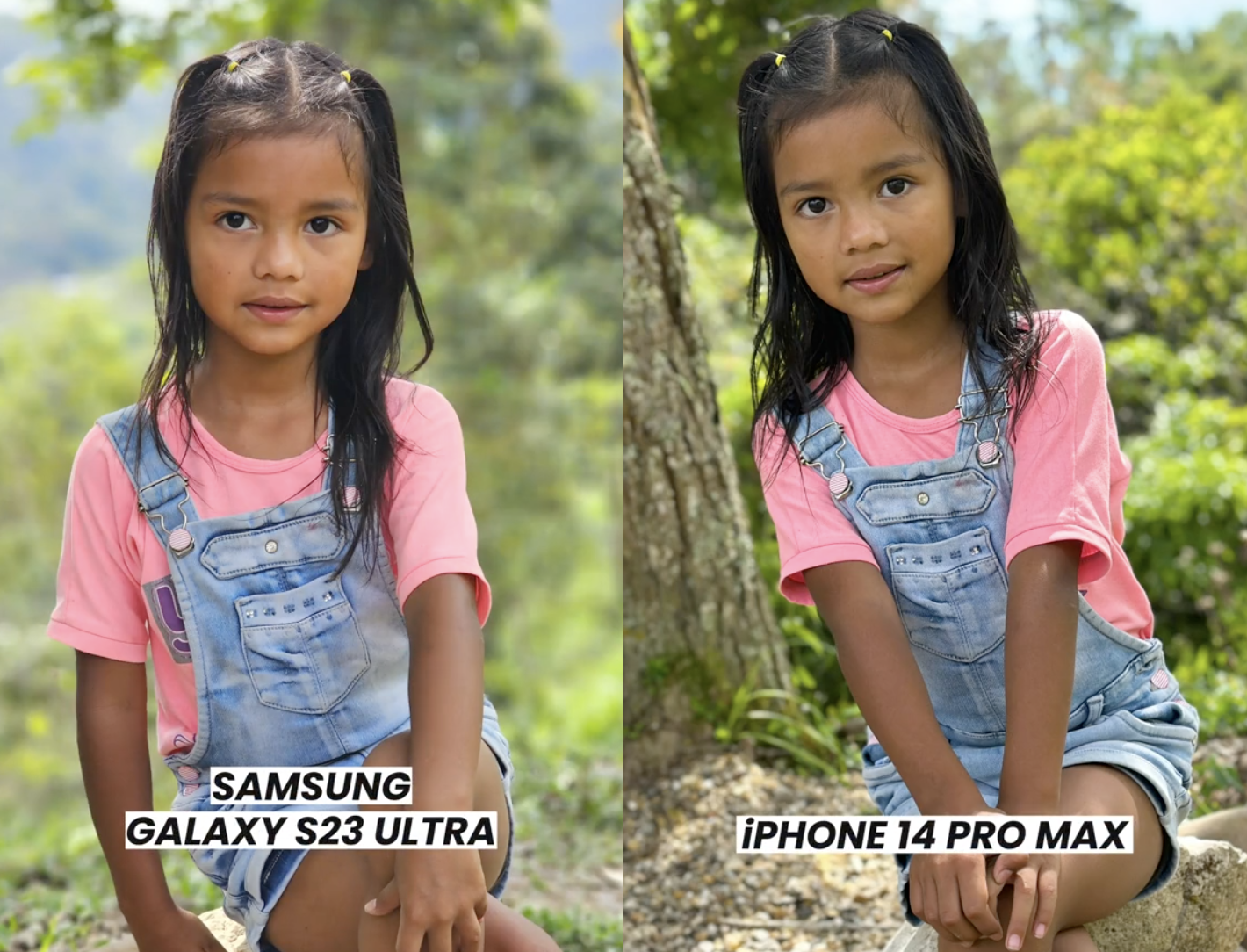 comparativo de foto modo retrato con samsung y iphone