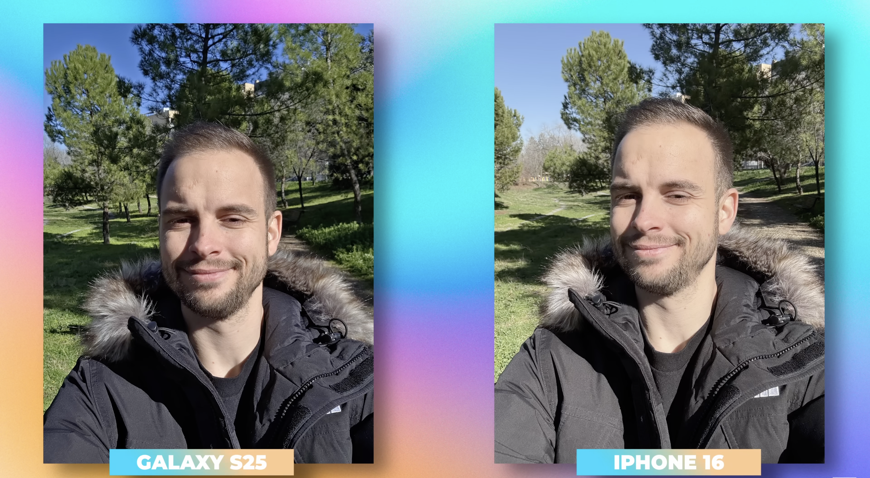 comparativo de selfies con samsung y iphone