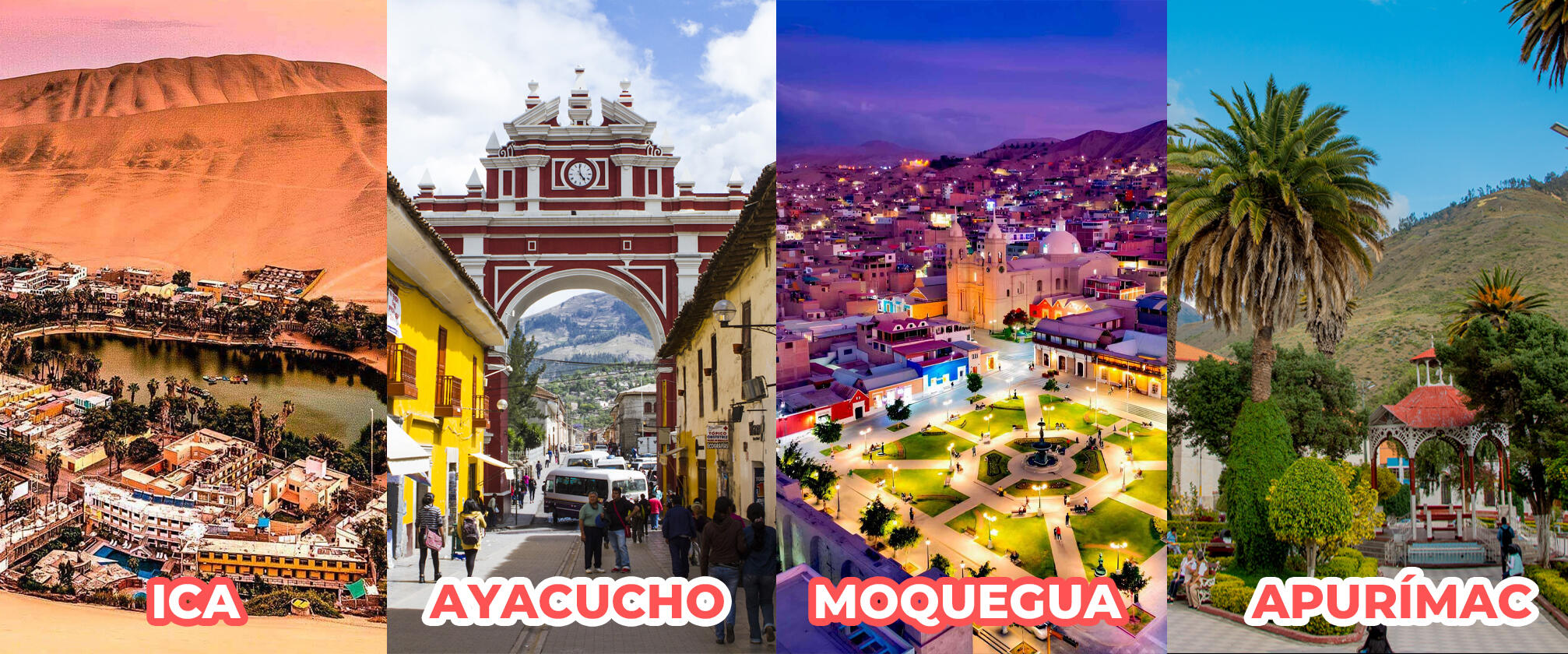 Vista de Ica, Ayacucho, Moquegua, Apurímac juntos