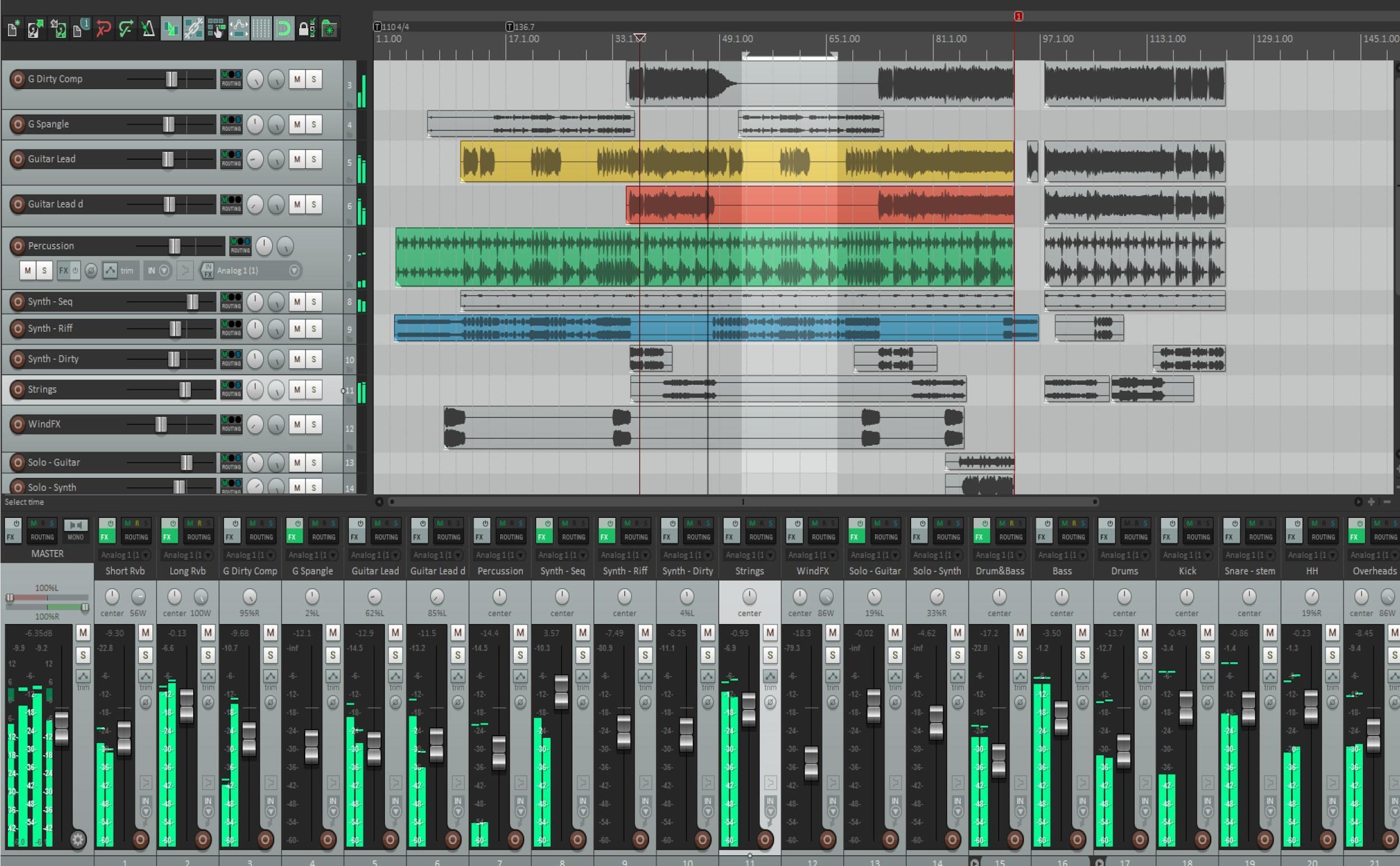 Ventana de configuración de una canción