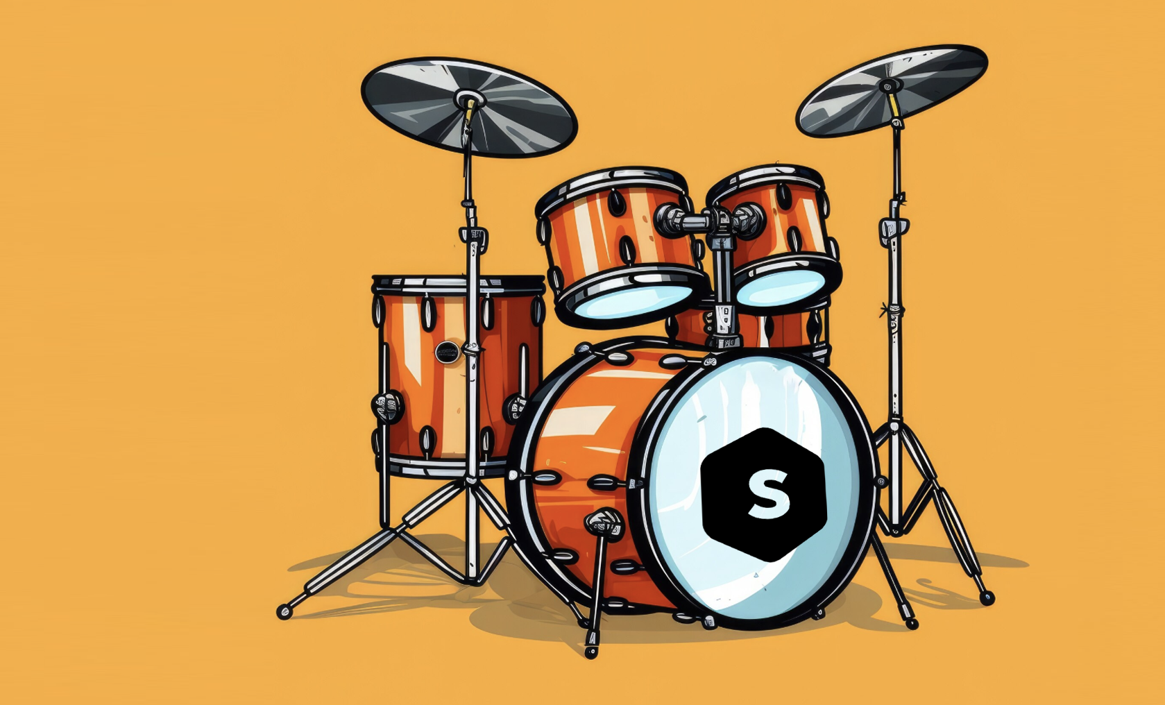 ilustración de una bateria con el logo de Superprof en el bombo