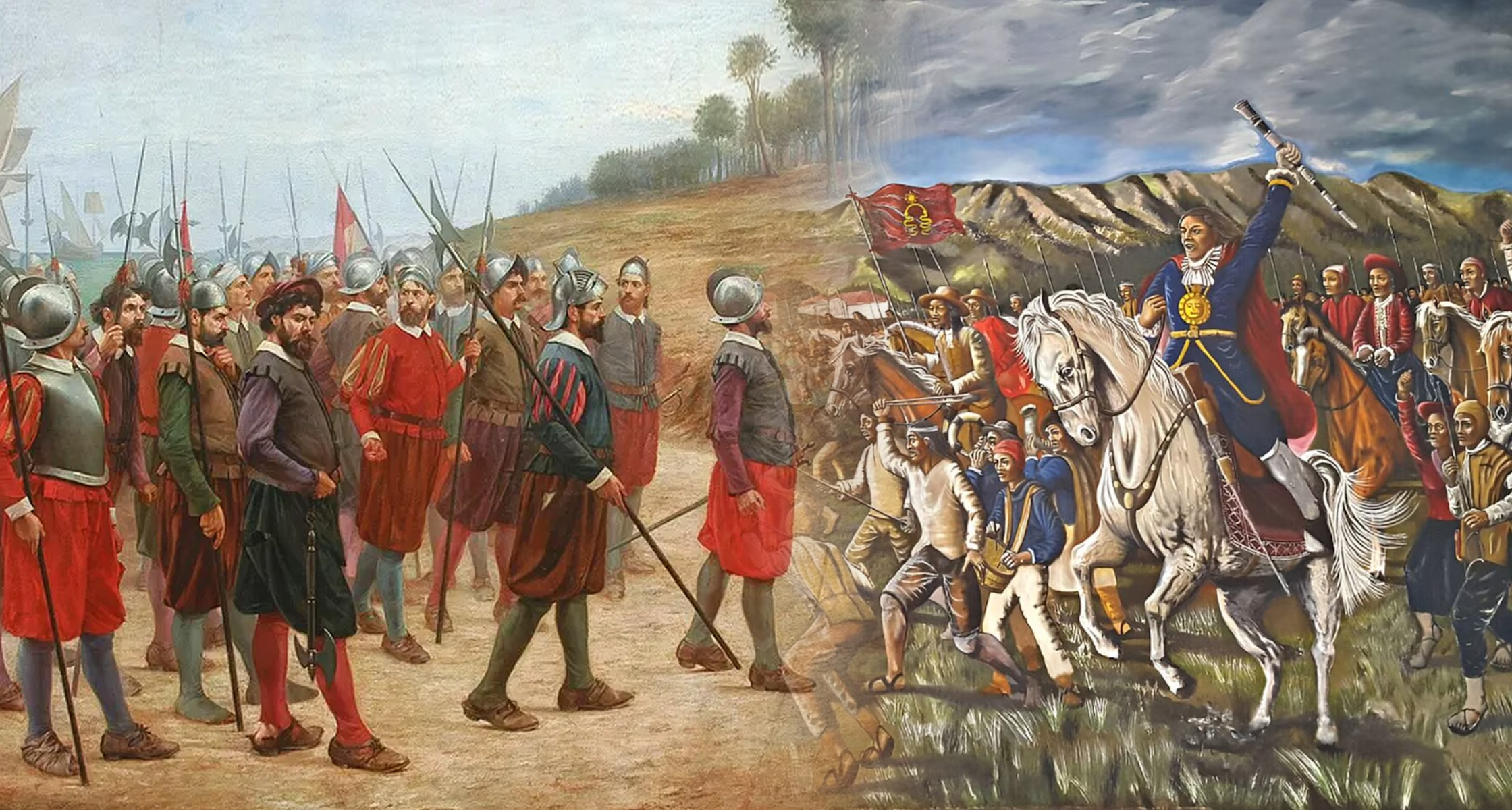collage de ejercito de epañoles con rebelion de tupac amaru