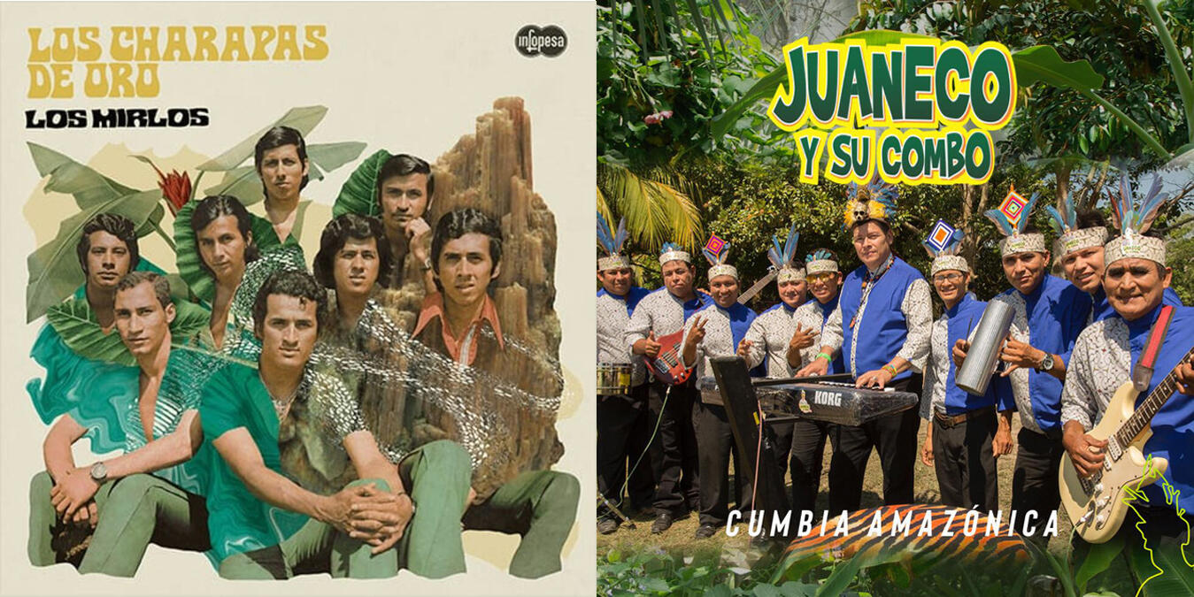 portada de discos de Los Mirlos y de Juaneco y su combo