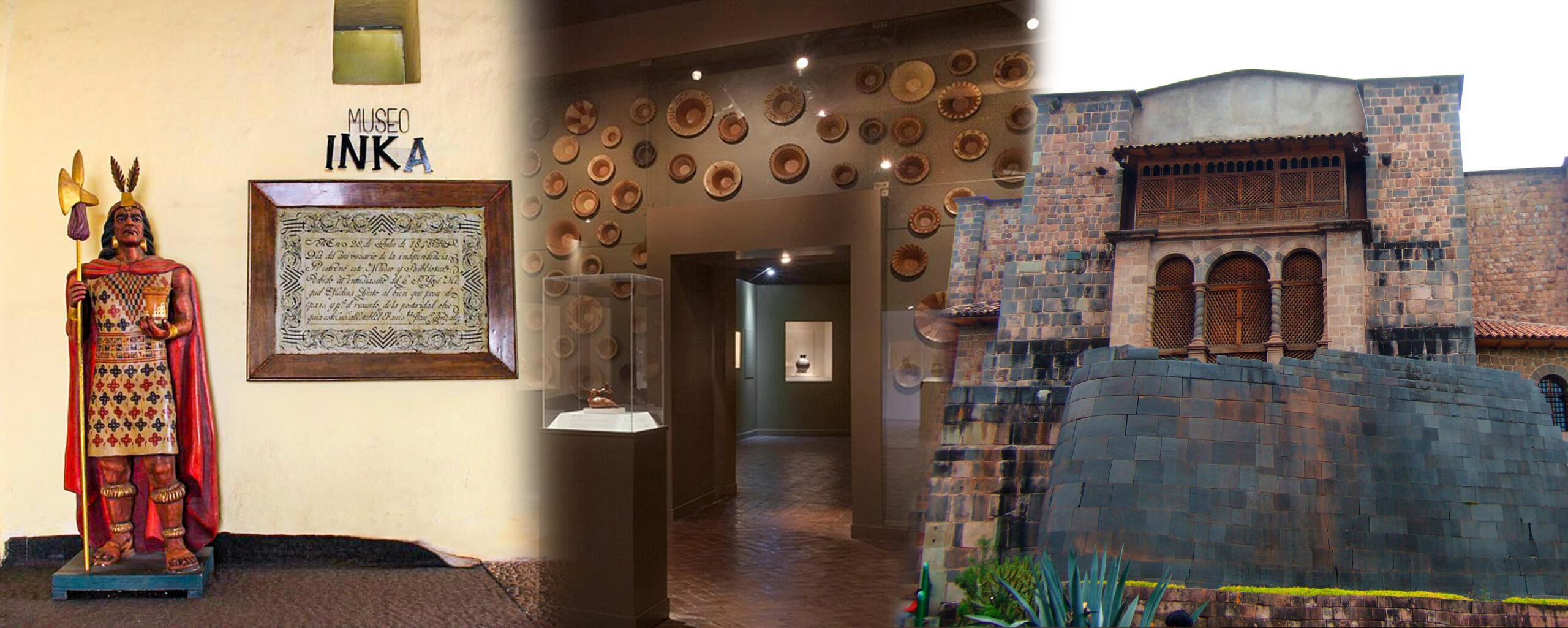 collage de tres museos cusqueños de arte importantes