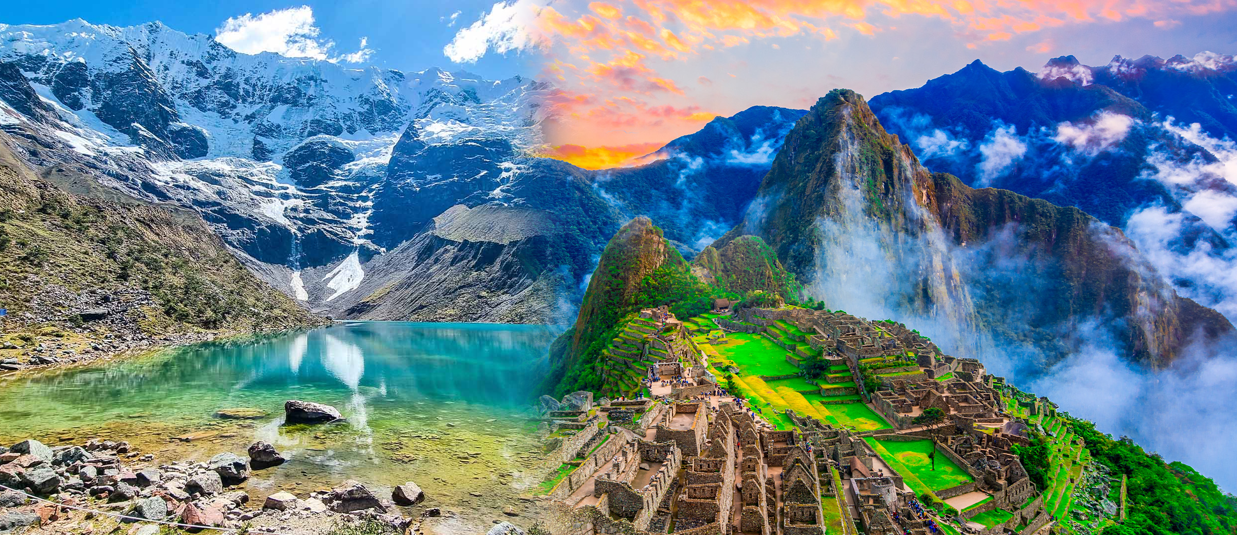 dos fotos collage de paisajes de la sierra