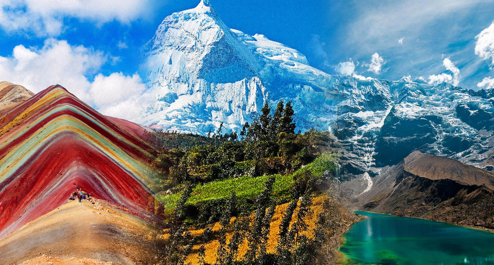 collage de diferentes montañas del Perú