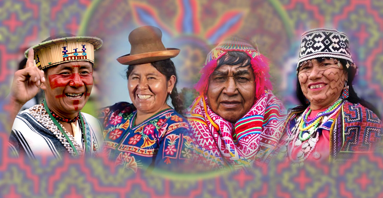 collage de peruanos originarios representantes de diferentes etnias andinas y amazonicas
