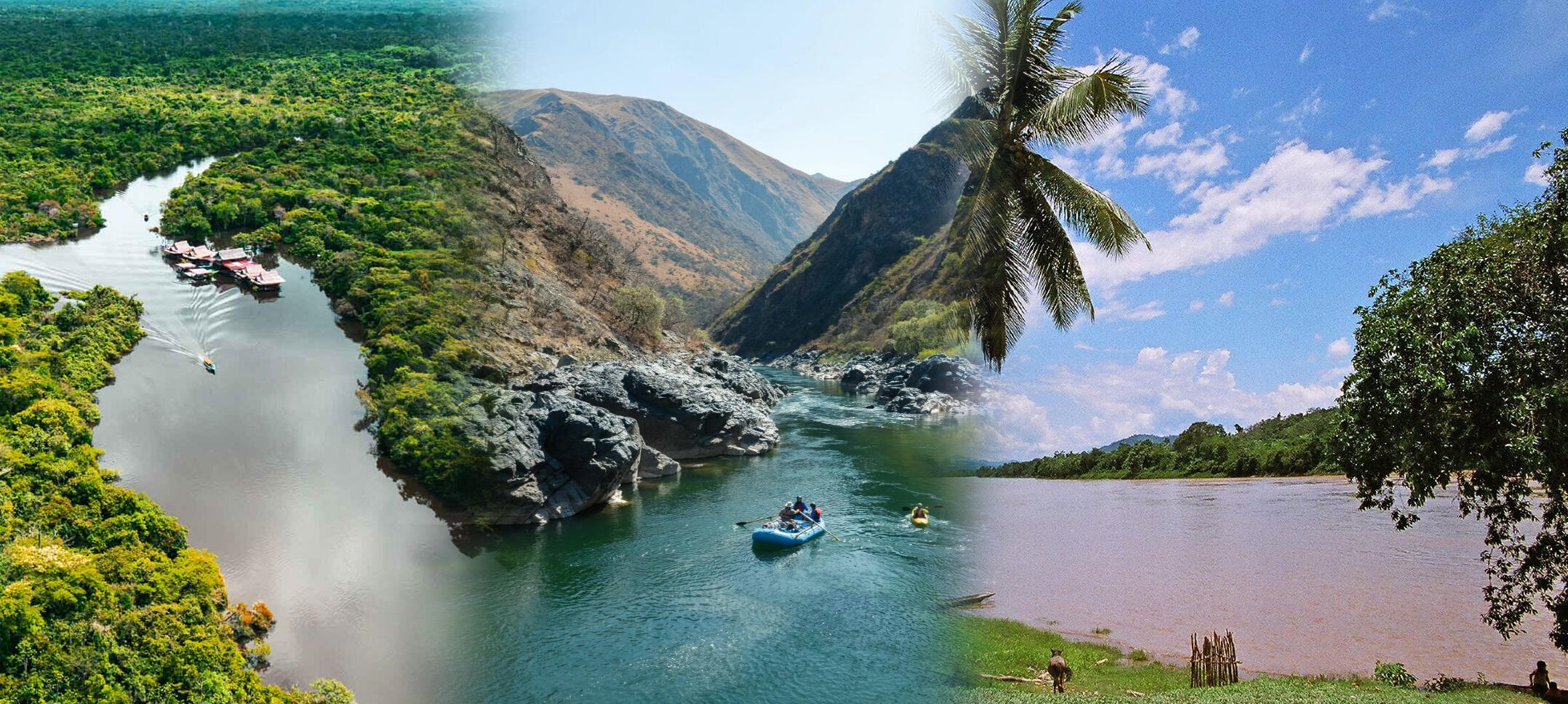 collage de rios del peru en la costa sierra y selva