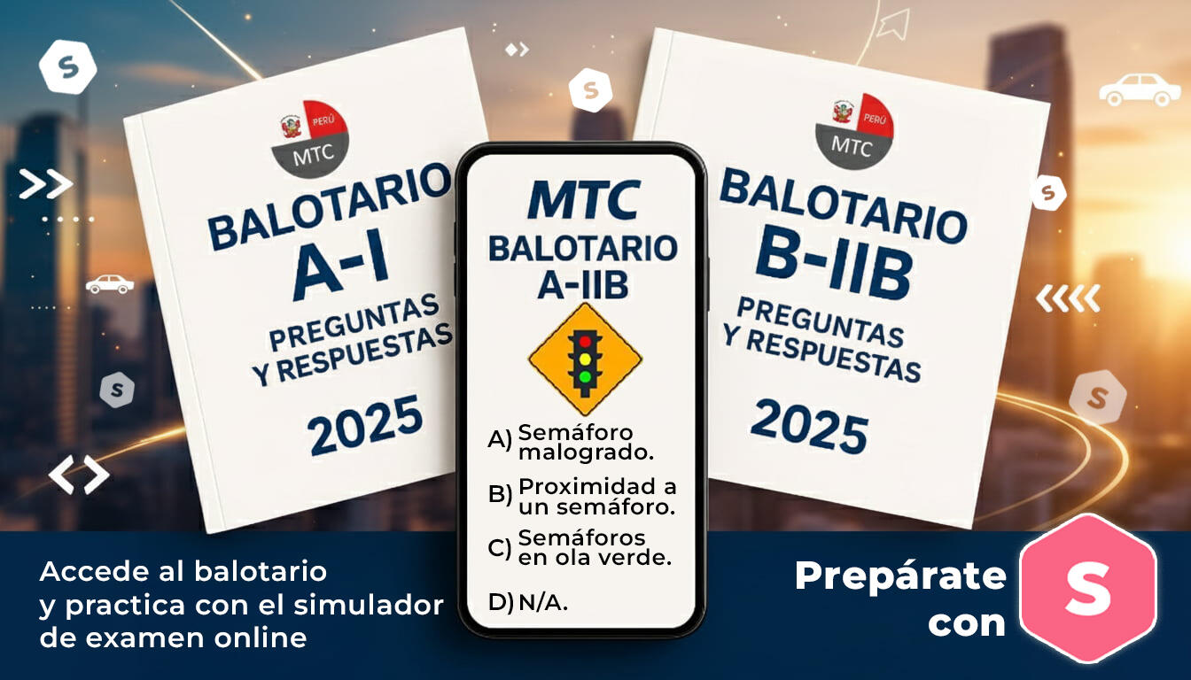 collage con caratulas de balotarios de preguntas por categorias con un CTA a estudiar con Superprof