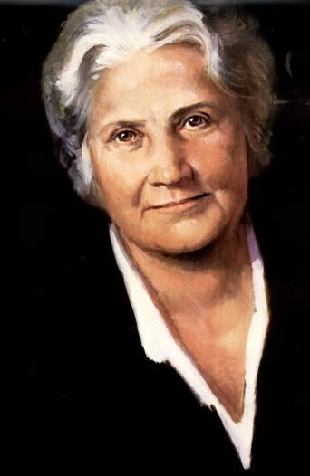 retrato pintado de Maria Montessori