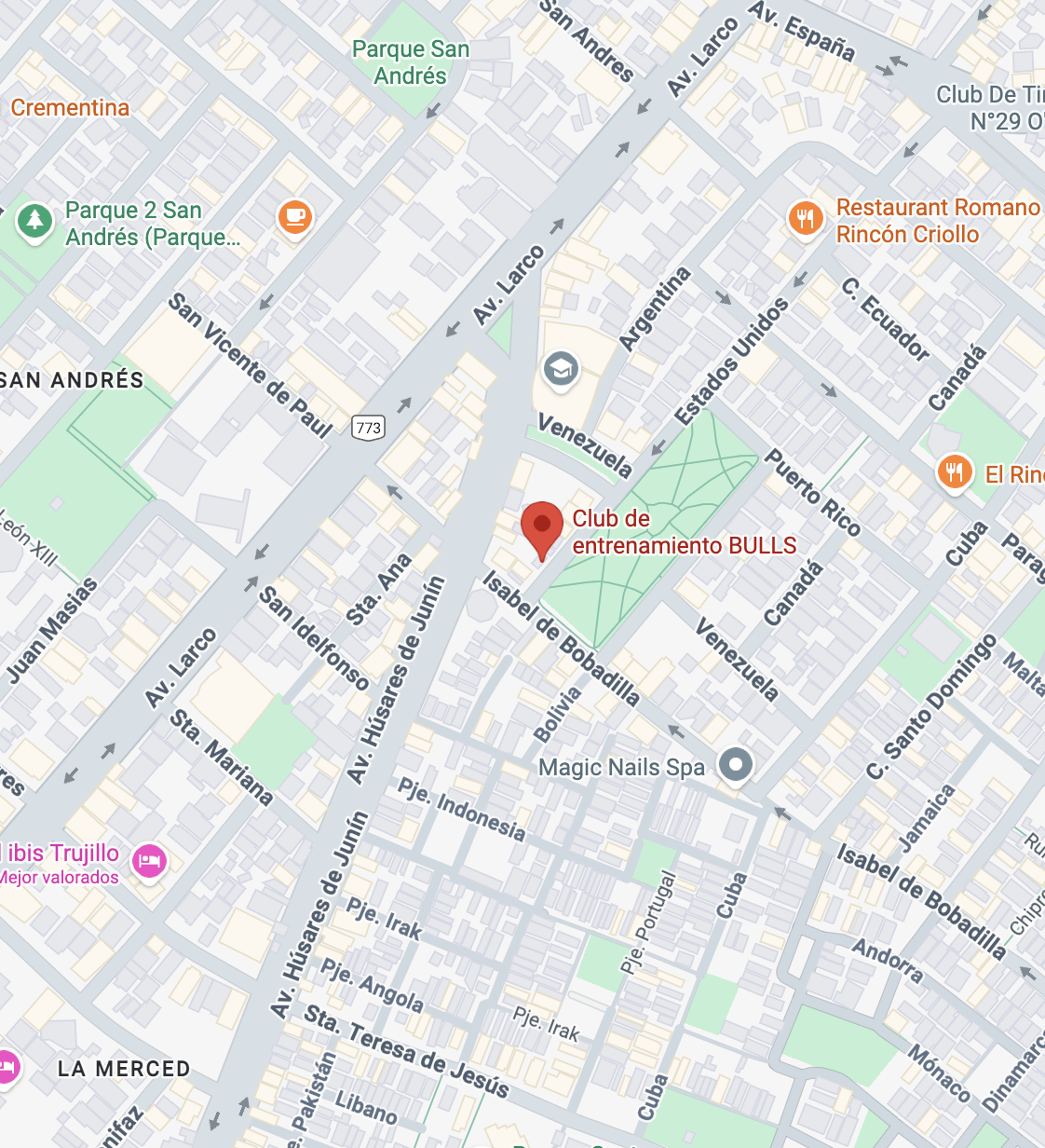 ubicación Club de Entrenamiento BULLS