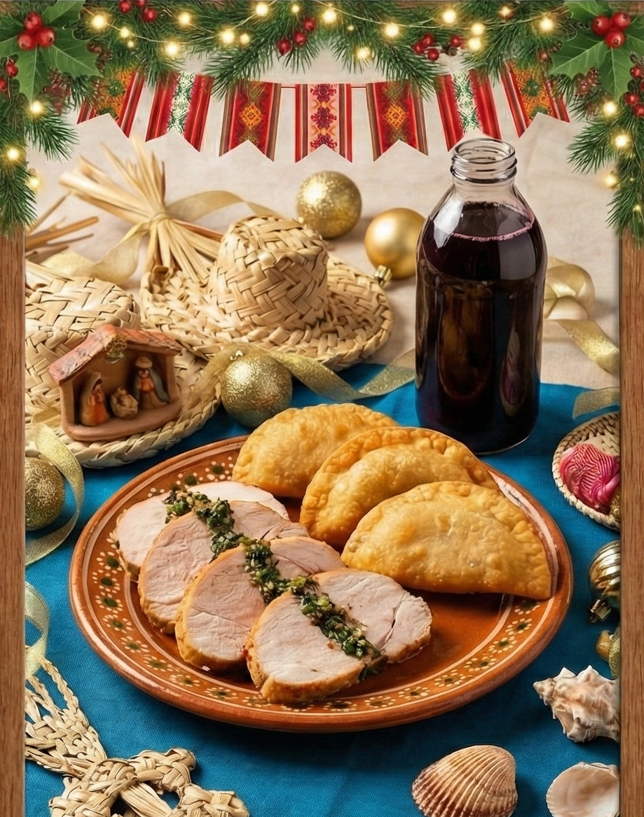 plato de comida tradicional de la zona costera peruana para navidad