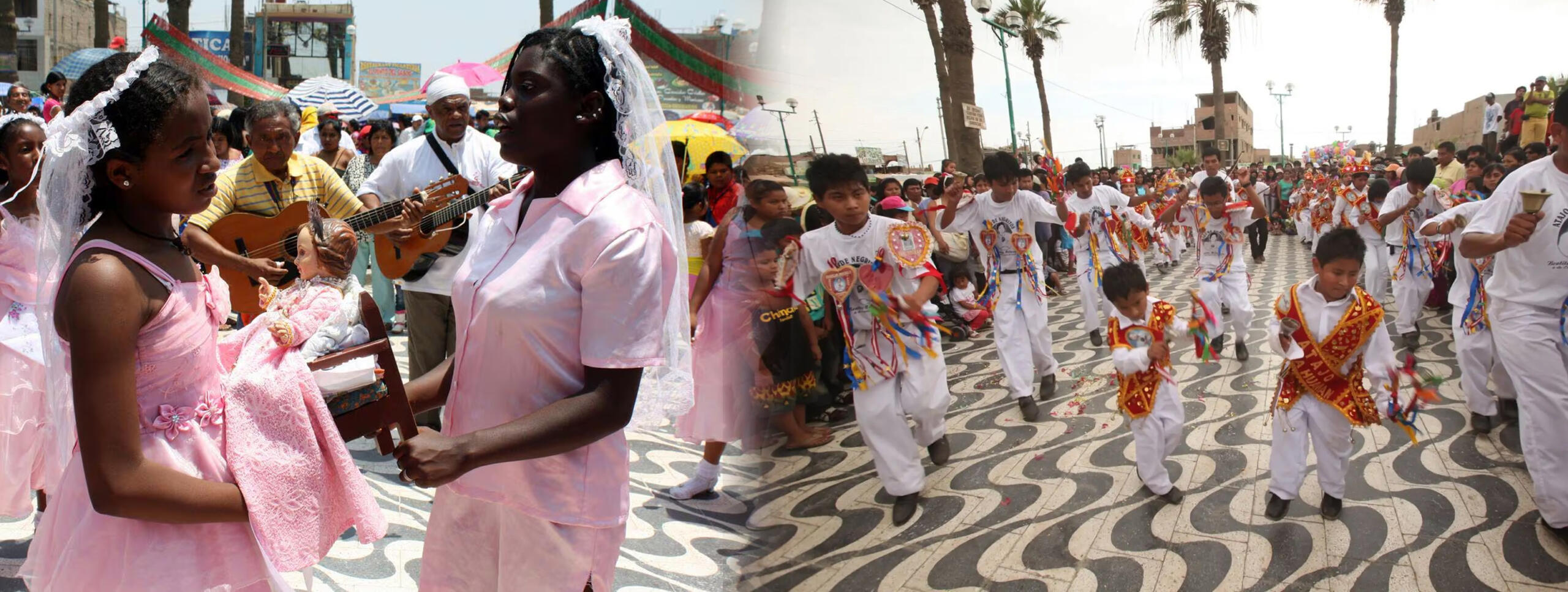 collage de danzas costeñas de adoración al niño Jesús