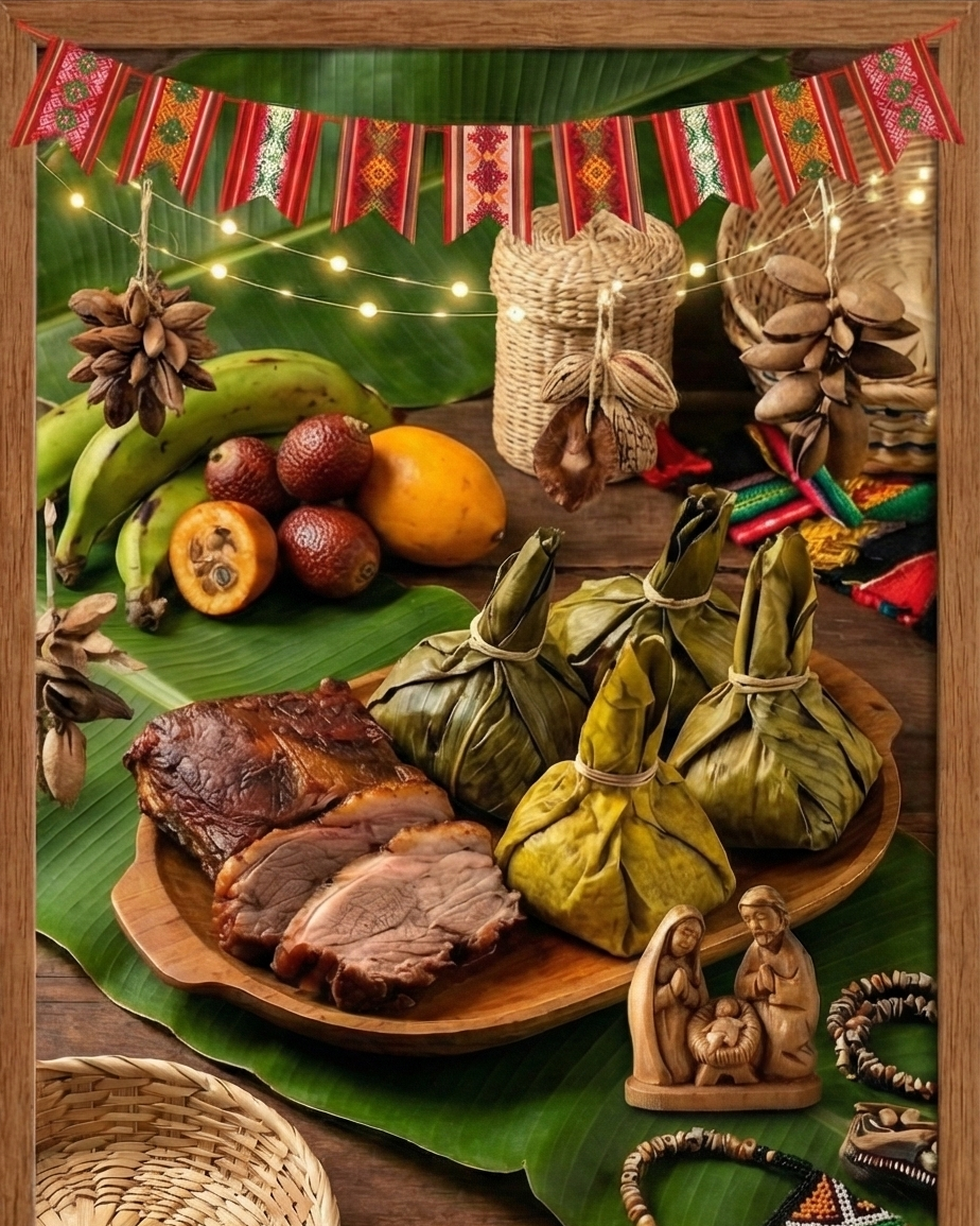 plato de comida tradicional de la selva peruana para navidad