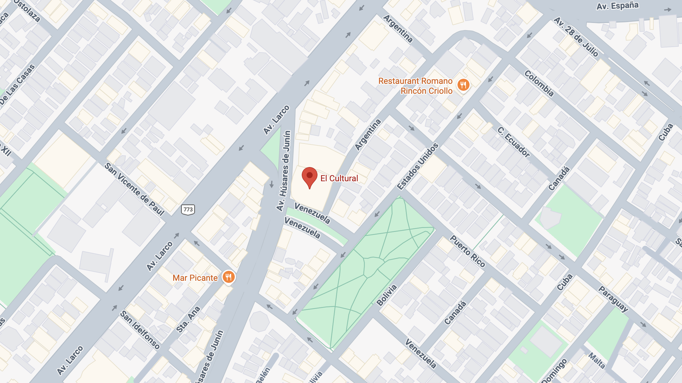 Ubicación en google maps del instituto de inglés El cultural en Trujillo