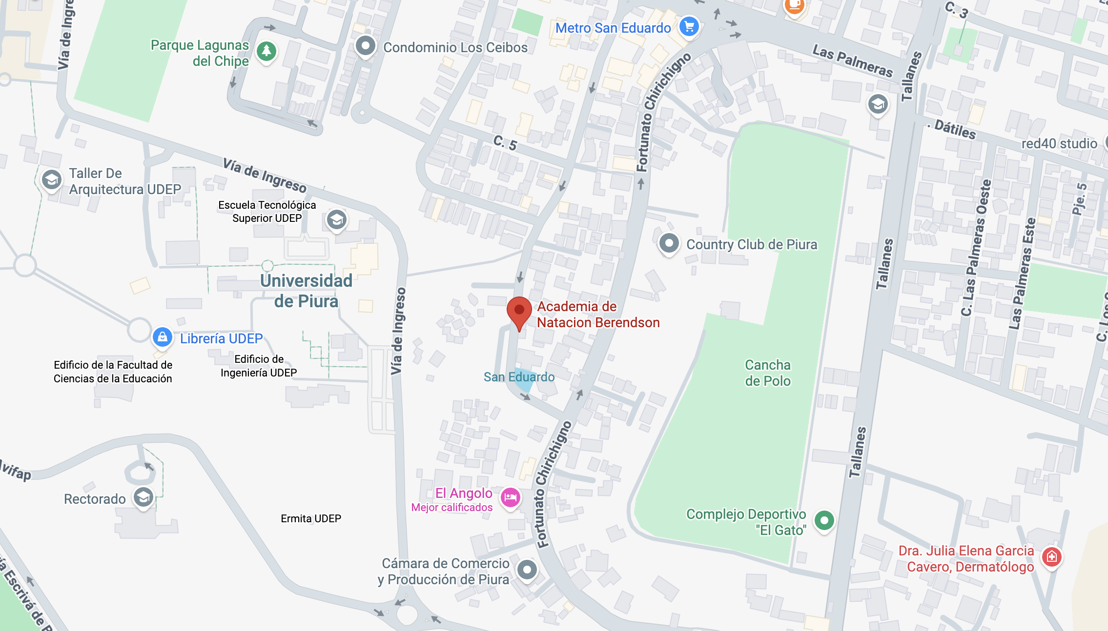 screenshot de academia de natación Berendson: Jr. Antonio Raymondi B3. Urbanización San Eduardo