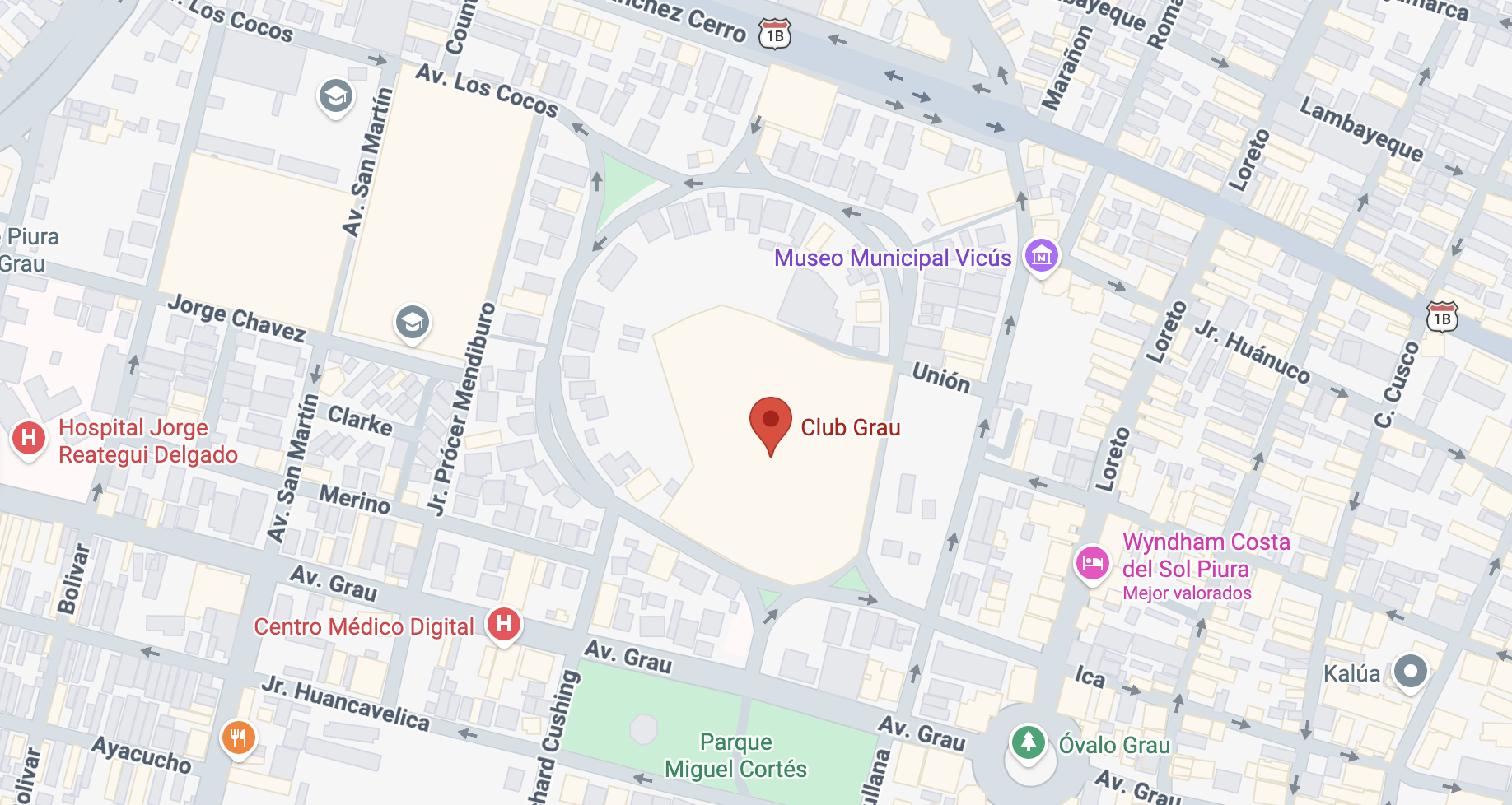 screenshot Academia de natación en el Club Grau: Club Grau, Av. Los Cocos 120, Piura