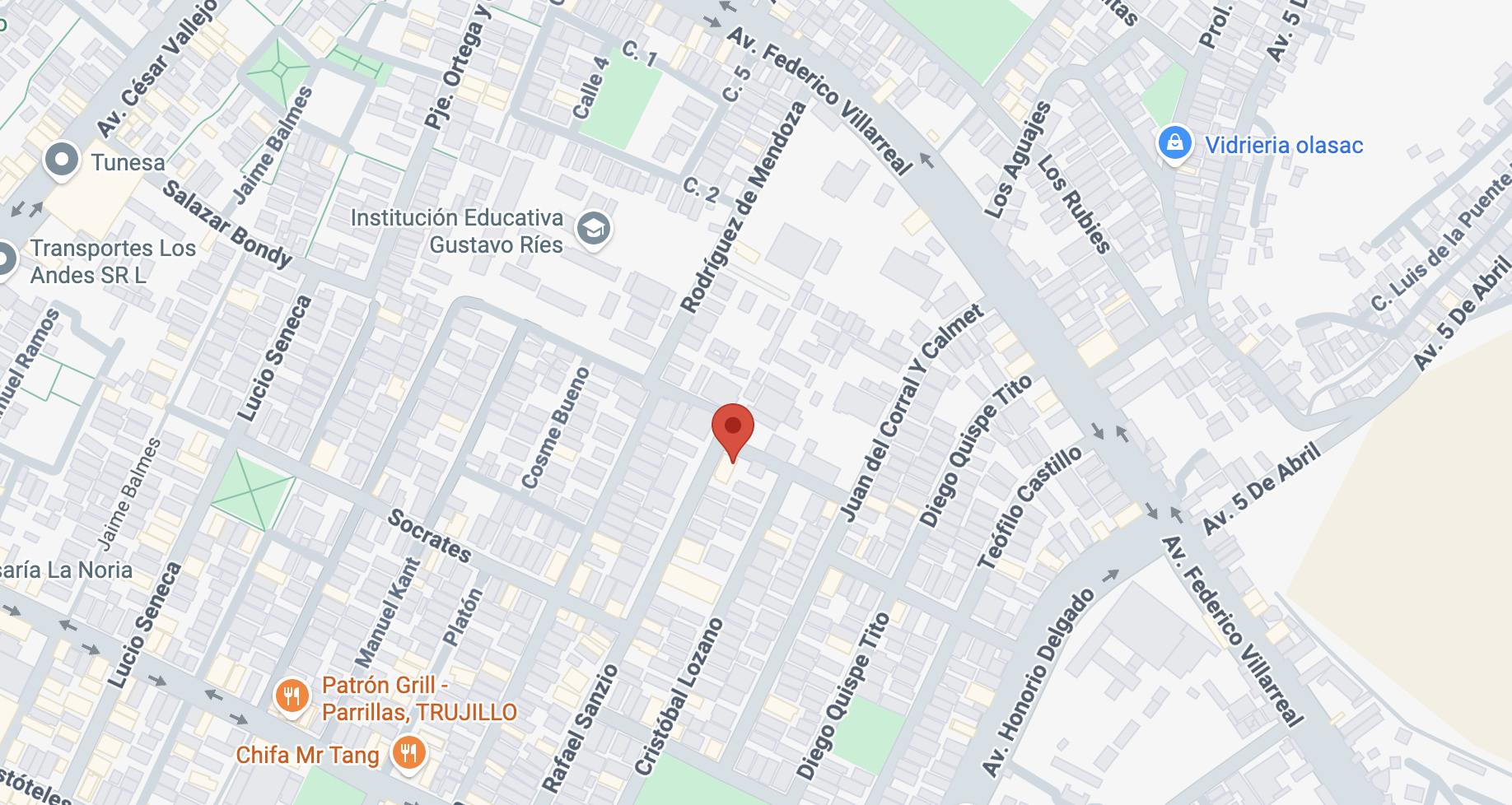 screenshot de ubicacion Academia VIP Trujillo: Rafael Sanzio 1102, La Noria