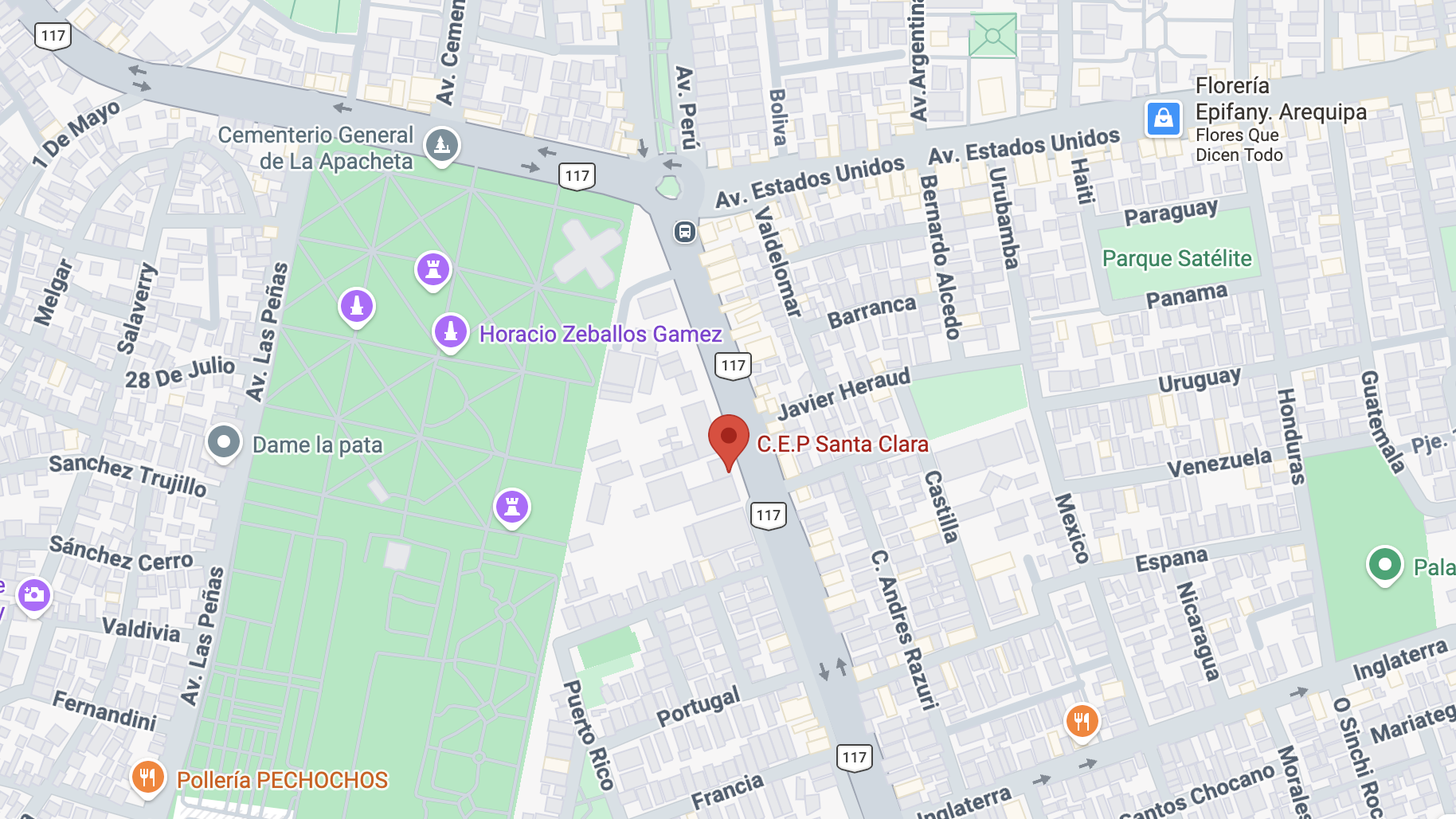 screenshot ubicacion de la academia H2GO Natación