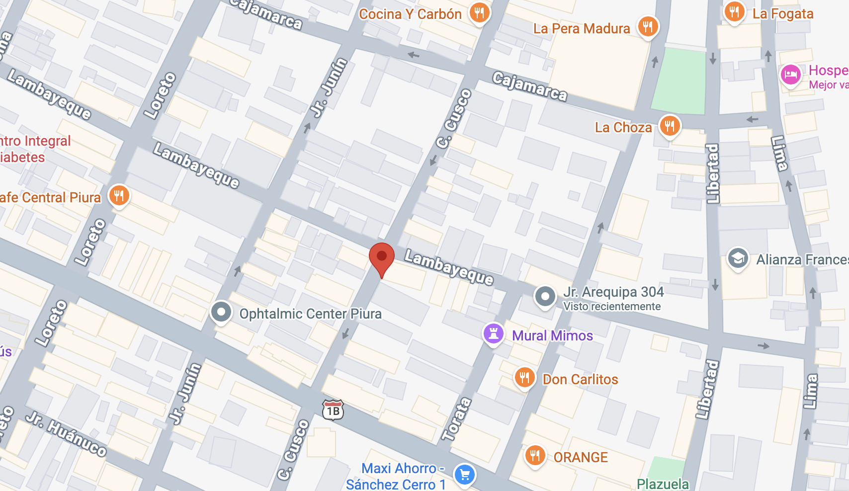 screenshot de mapa ubicación Academia Premium