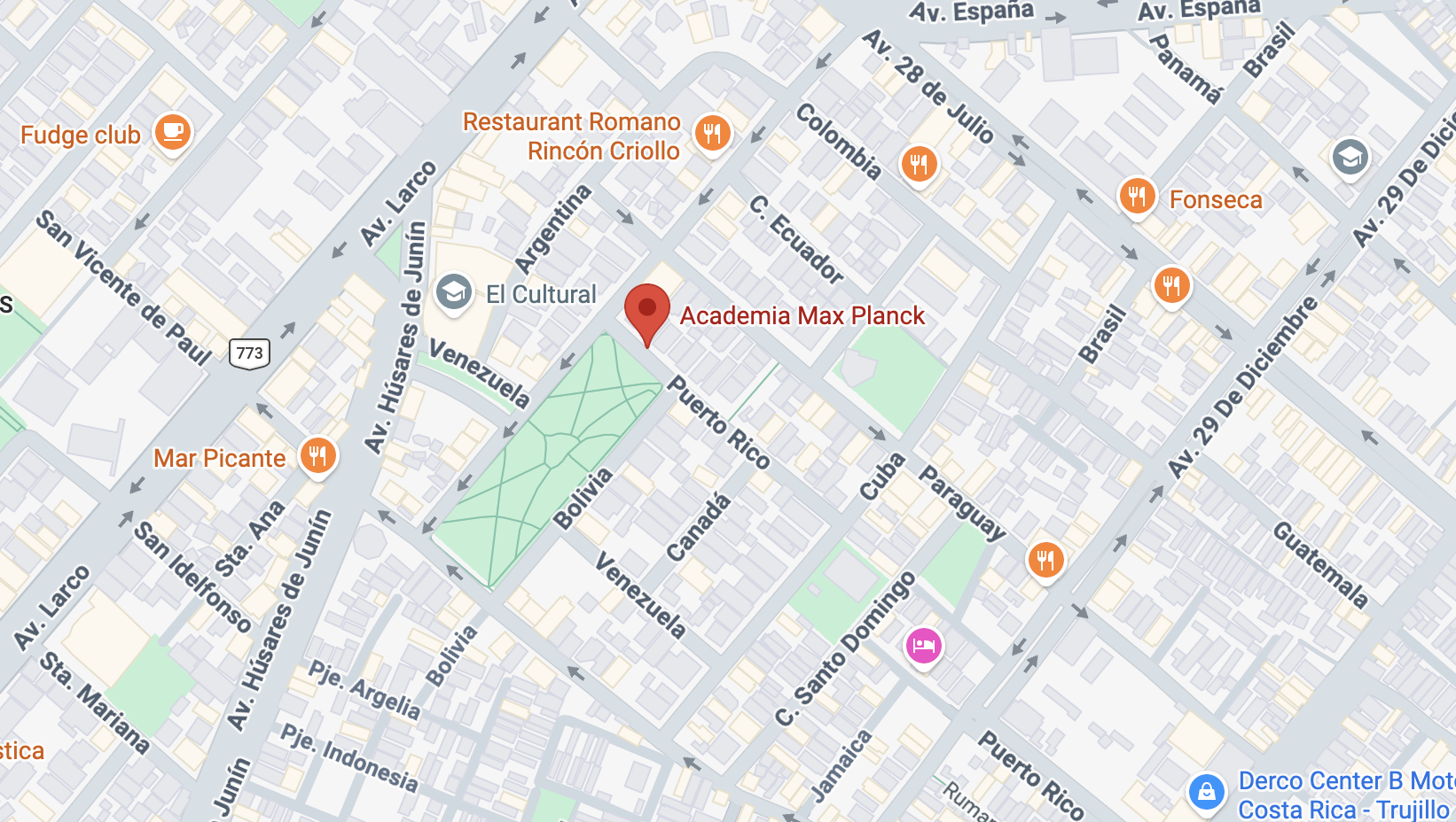 screenshot ubicación de Academia Max Planck