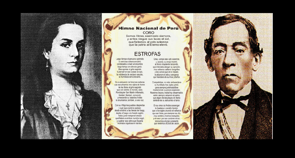imagen antigua del himno nacional la cantante y el autor.