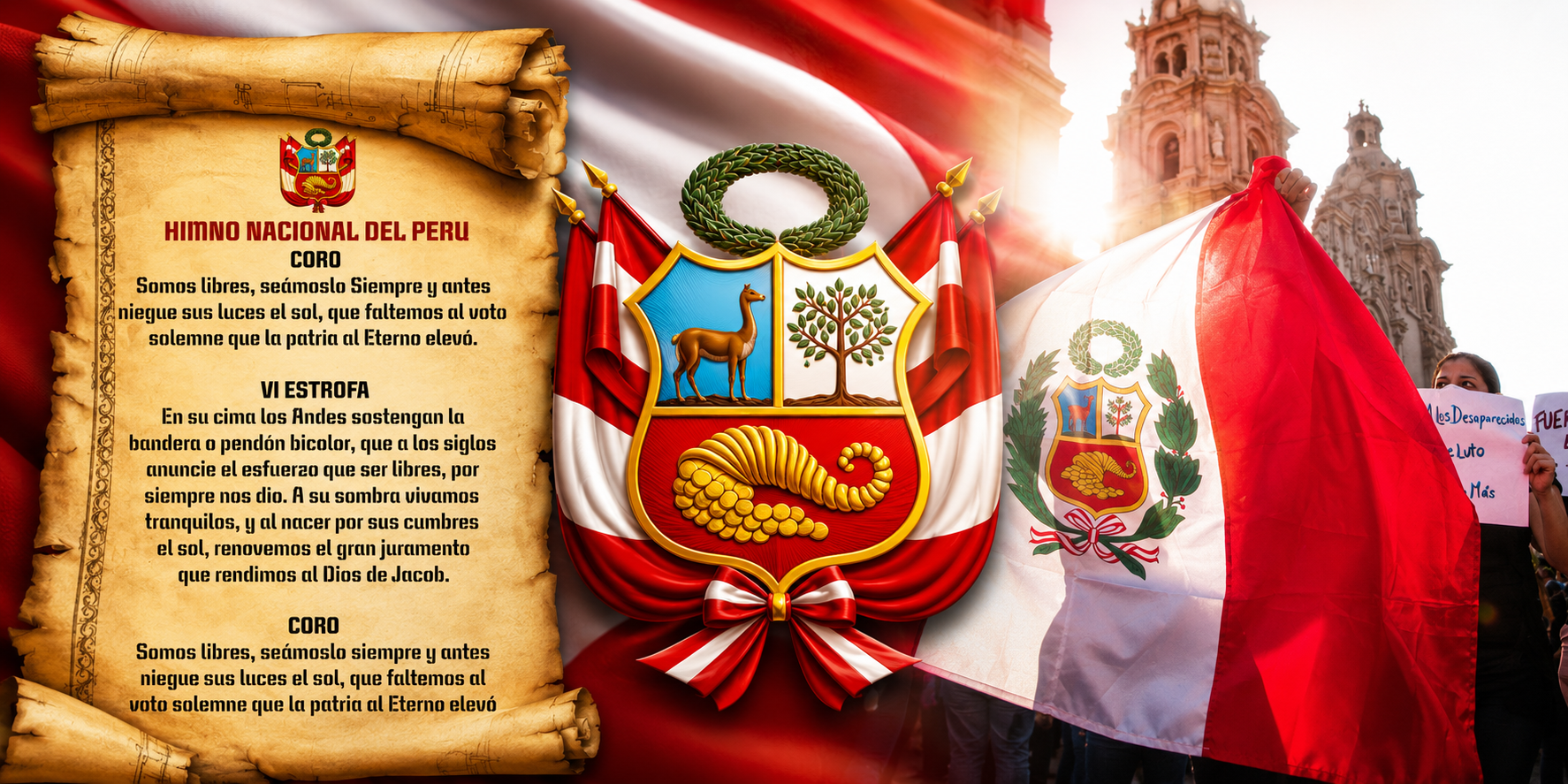 los simbolos patrios, el himno nacional, el escudo y la bandera nacional