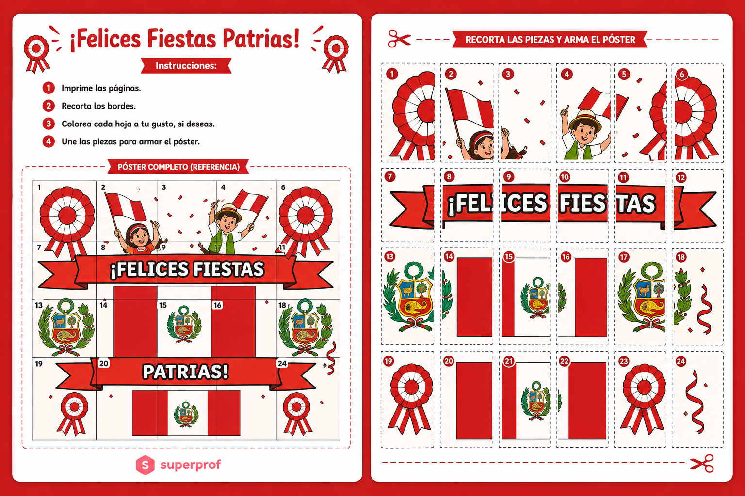 platailla de decoración para 28 de Julio