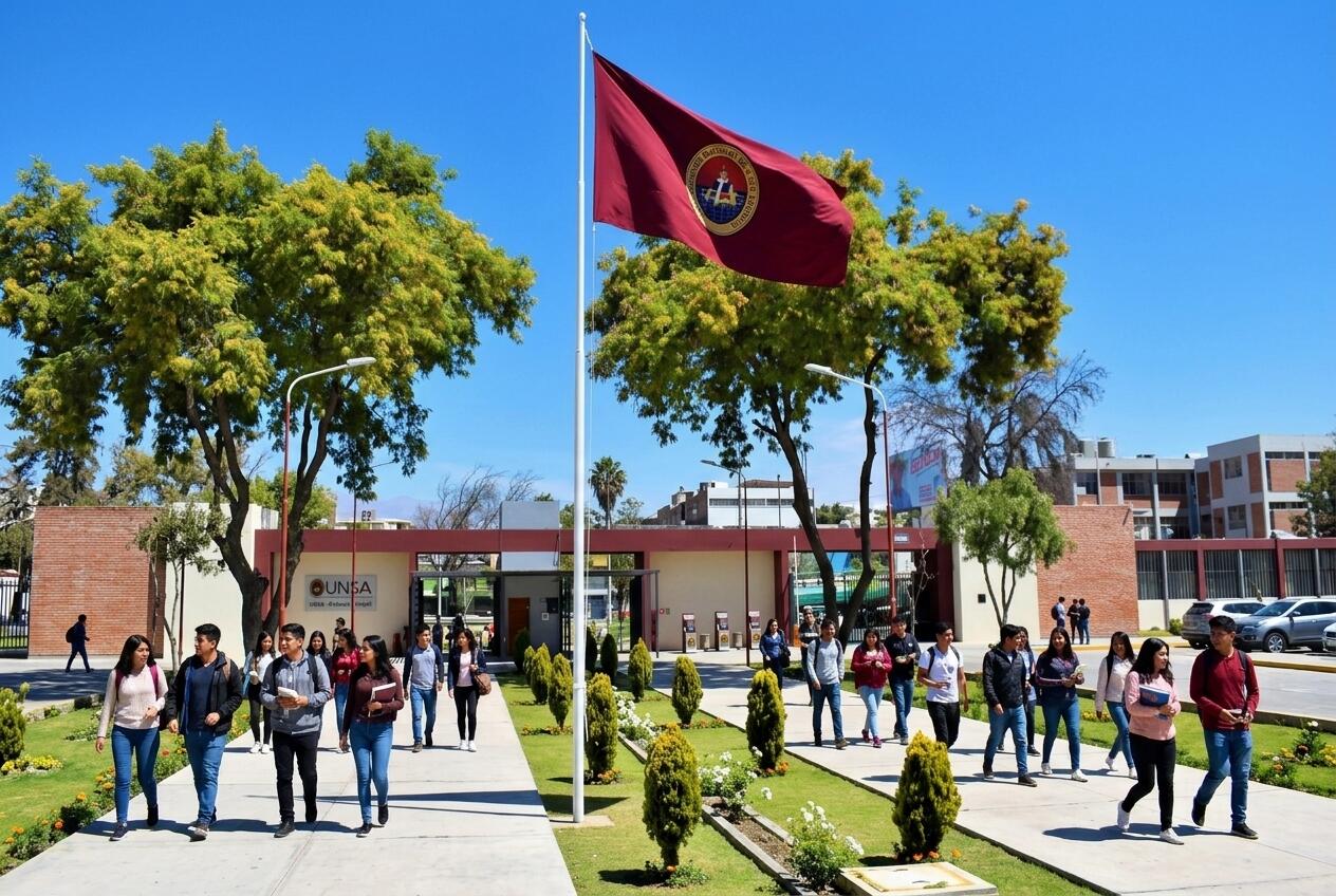 Alumnos cachimbos ingresando a la UNSA