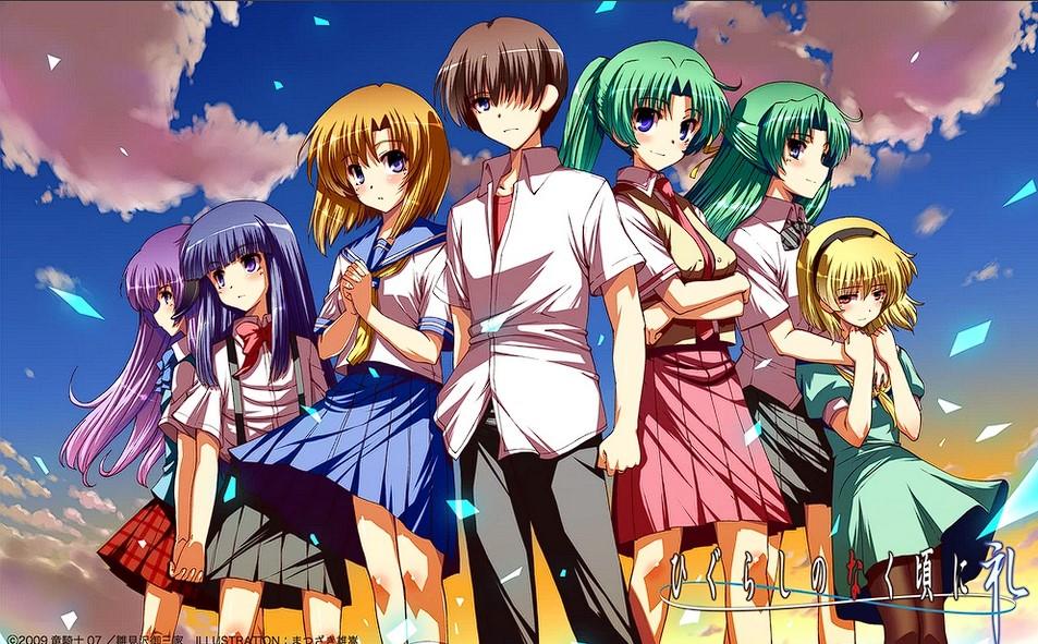 gdy zapłaczą cykady anime japońskie postacie higurashi no naku koro ni