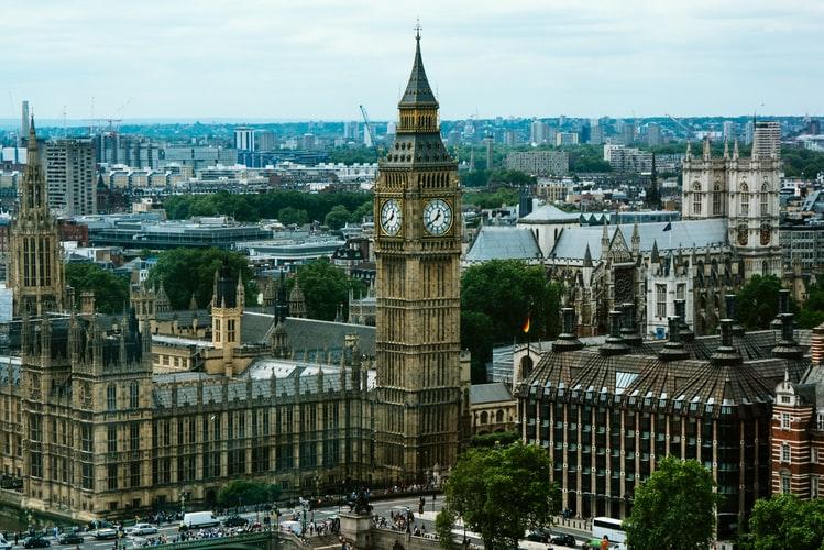 Big Ben w Londynie z lotu ptaka