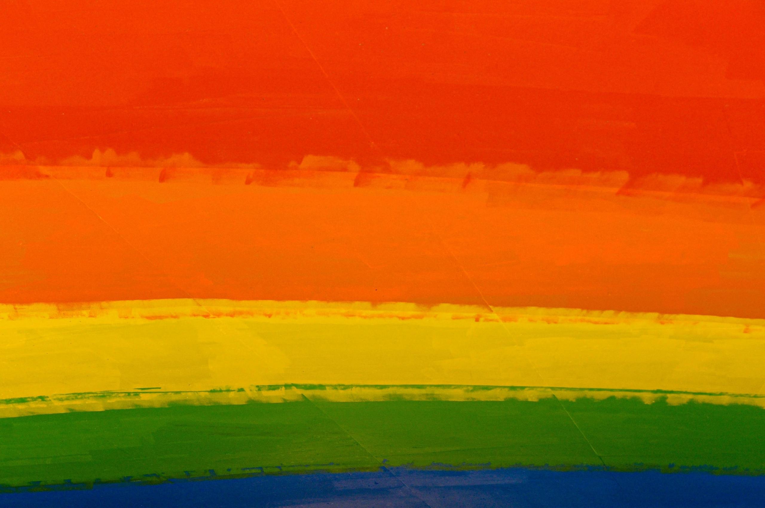 Tęcza namalowana farbkami.