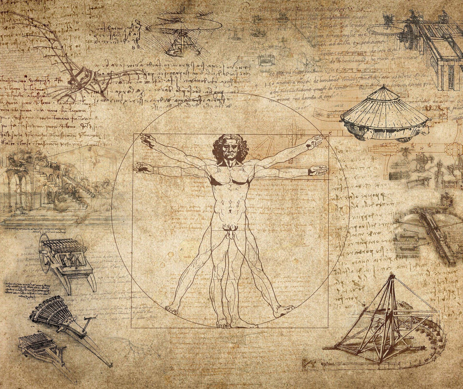 różne badania i notatki leonarda da vinci