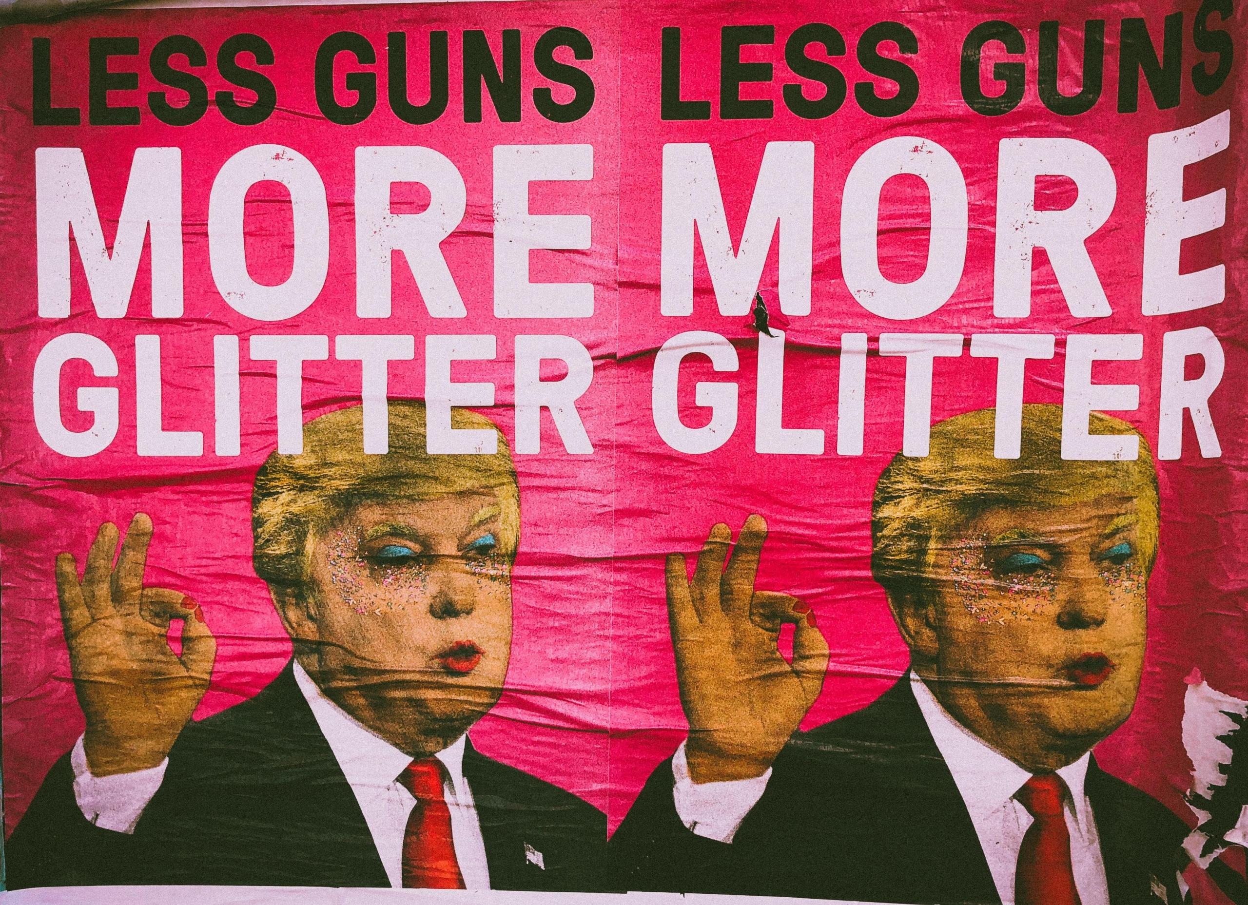 plakat propagandowy przedstawiający donalda trumpa karykatura