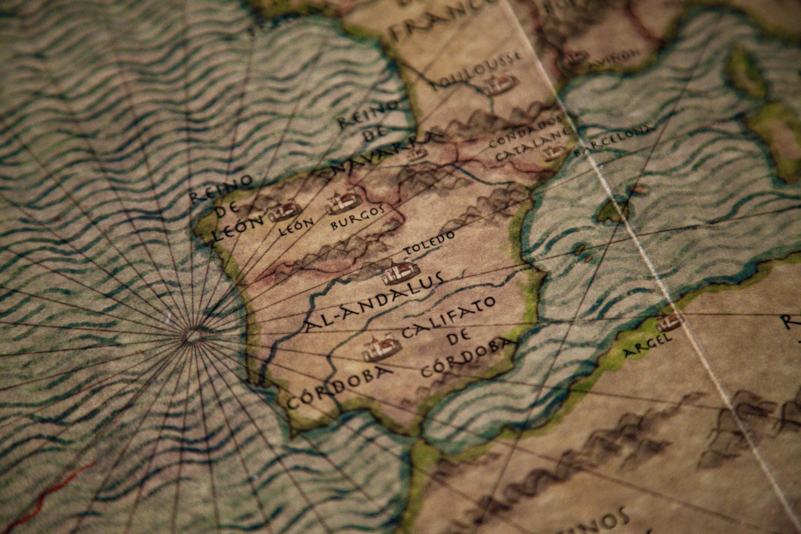 Półwysep Iberyjski na mapie.