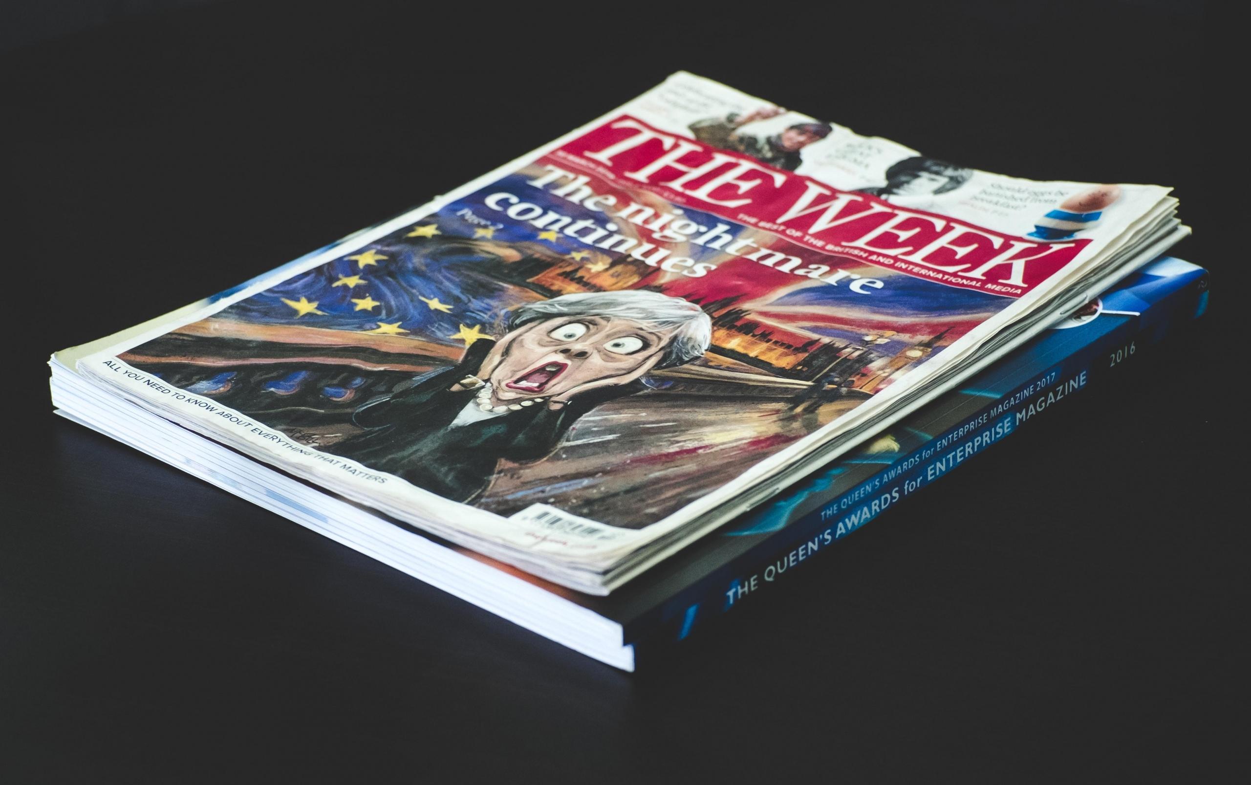 gazeta polityczna the week z marca 2019 roku z karykaturą theresy may na okładce
