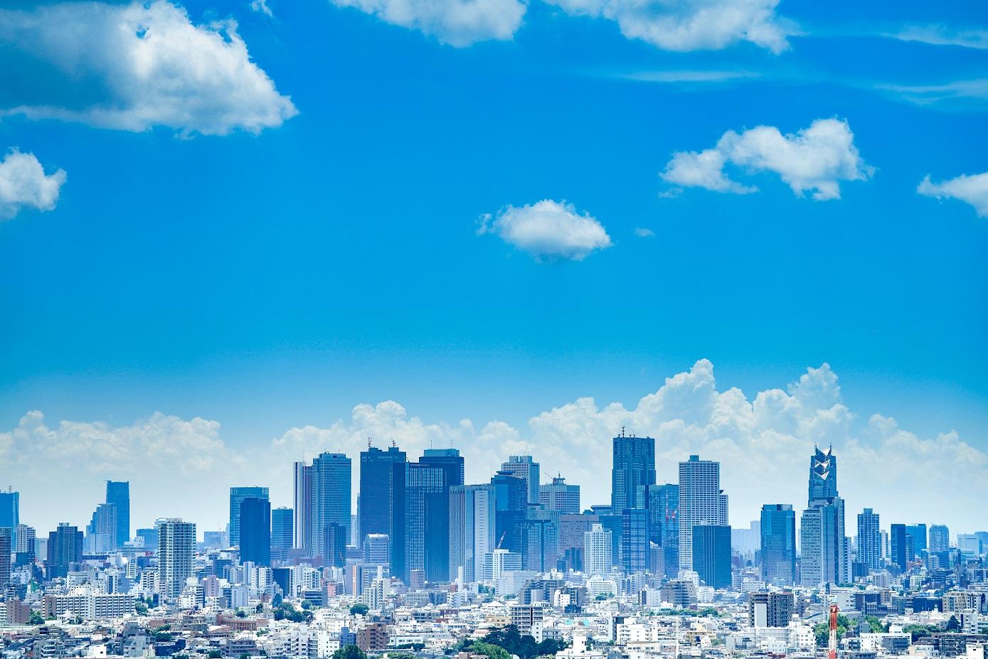 panorama tokio w piękny jasny słoneczny dzień