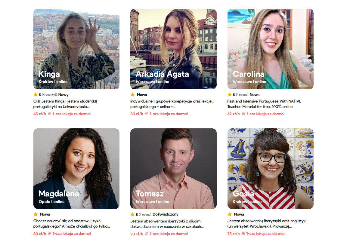 Nauczyciele języka portugalskiego online.