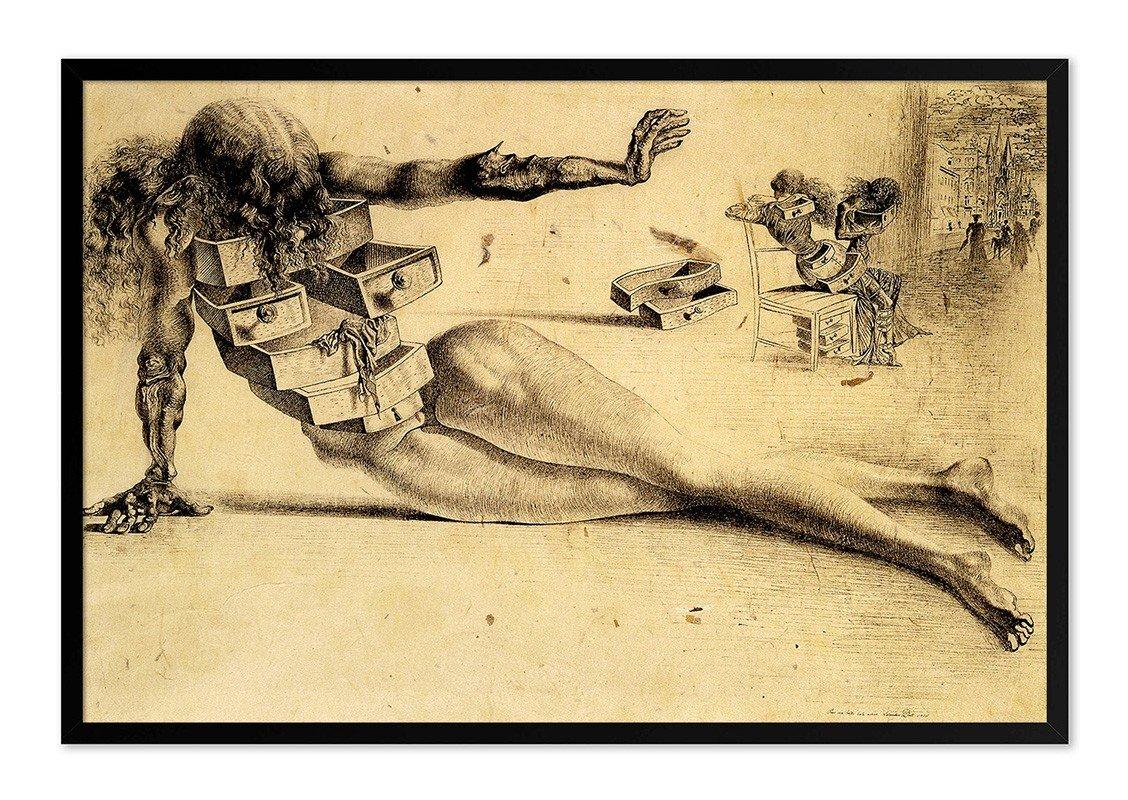 szkic salvadora dali miasto szuflad