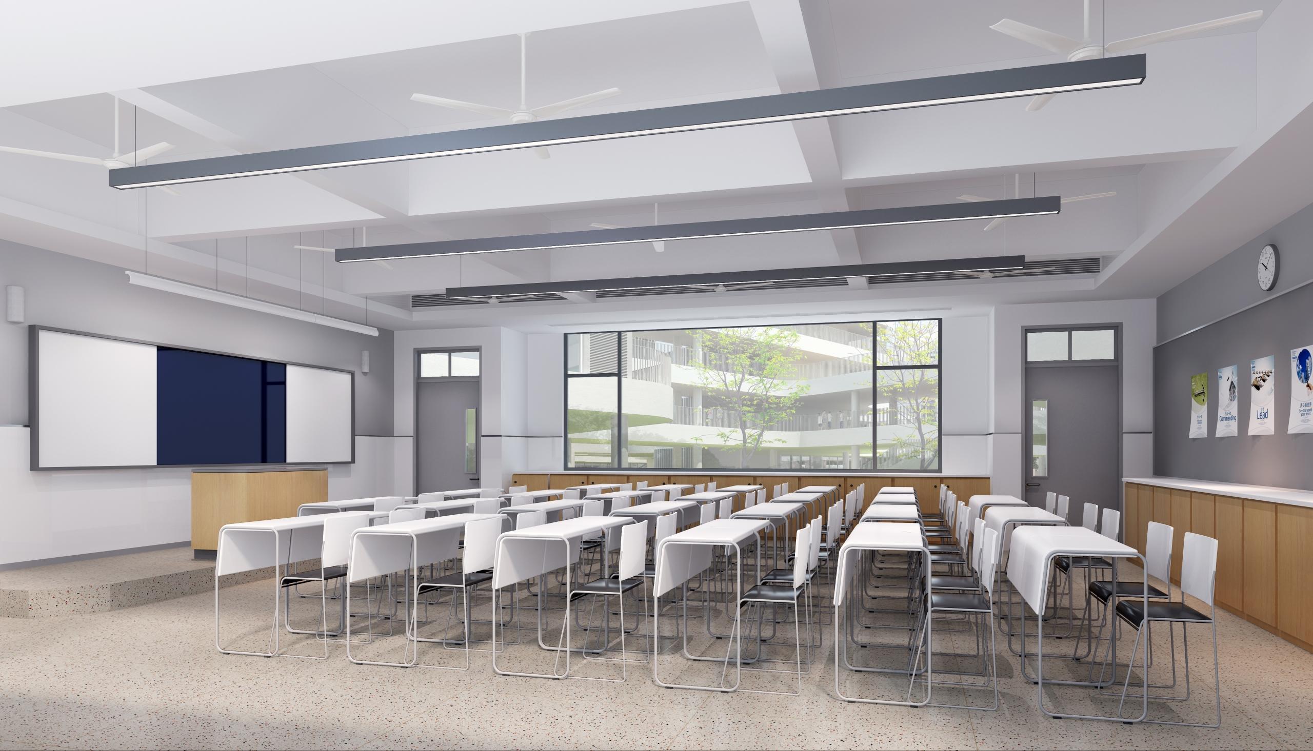 Pomoc korepetytora w przygotowaniu do egzaminu, pusta sala zajęciowa.