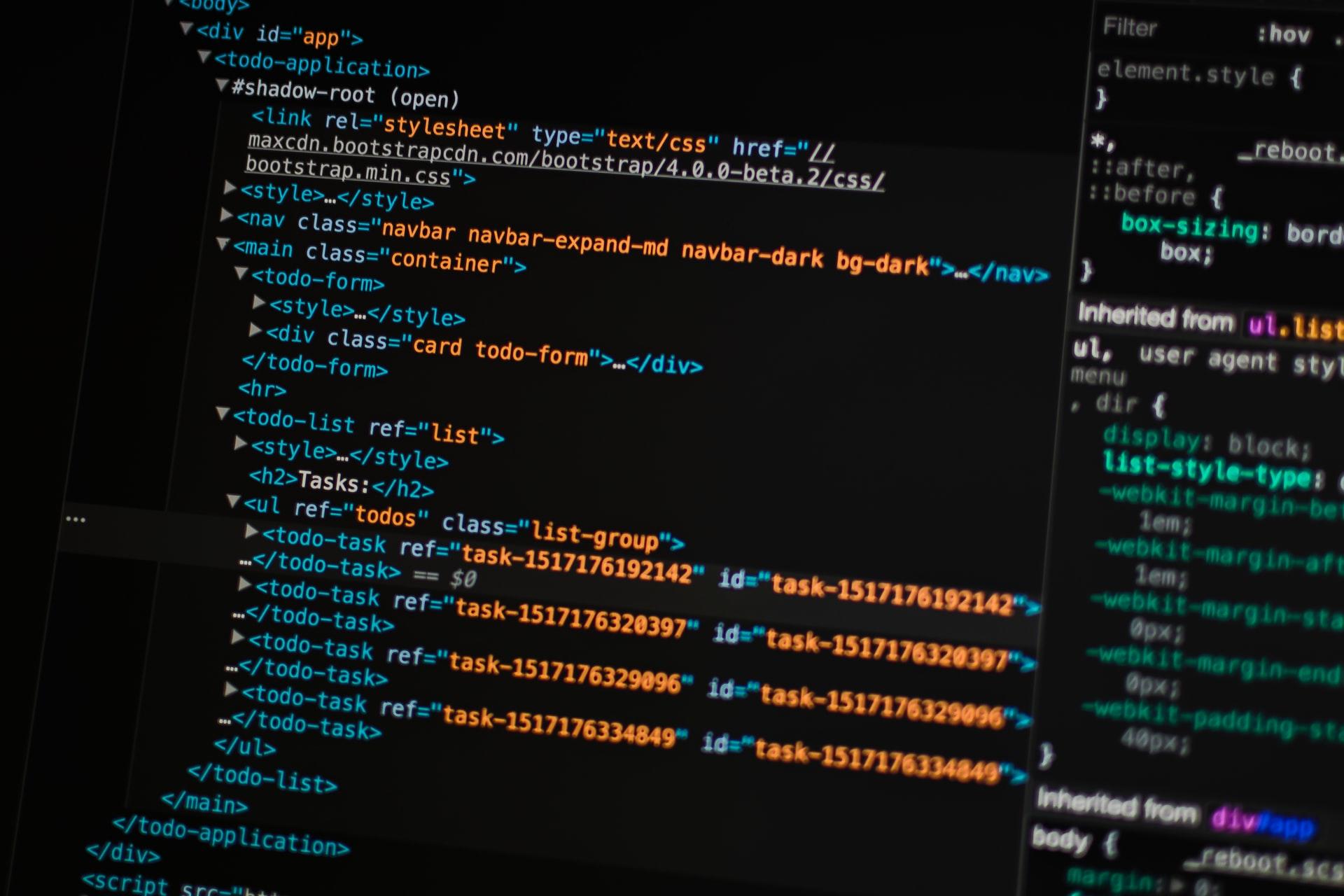 kod pisany w języku html