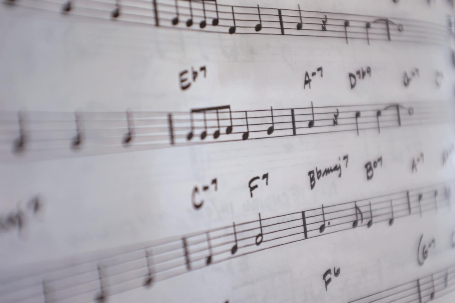 nuty zapis nutowy z opisem literowym