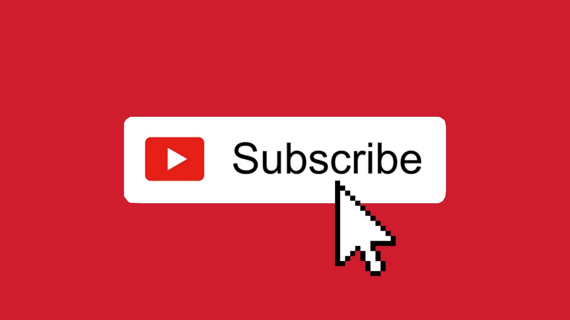 Wskaźnik myszki, przycisk subscribe, ikona Youtube.