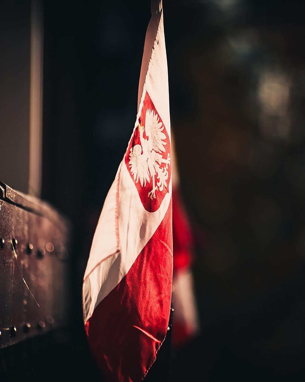 Flaga Polski, herb Polski.