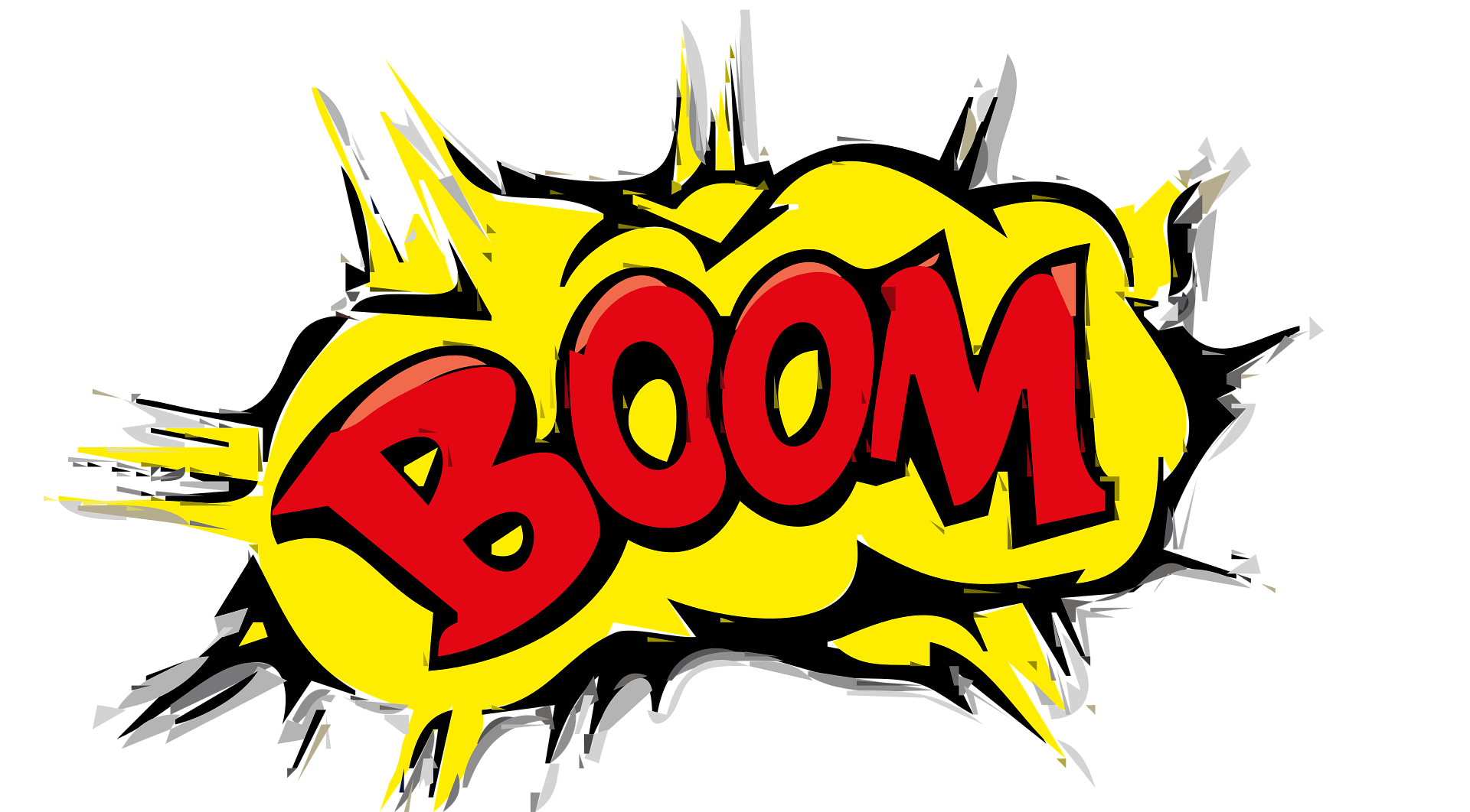 Komiksowy napis boom.