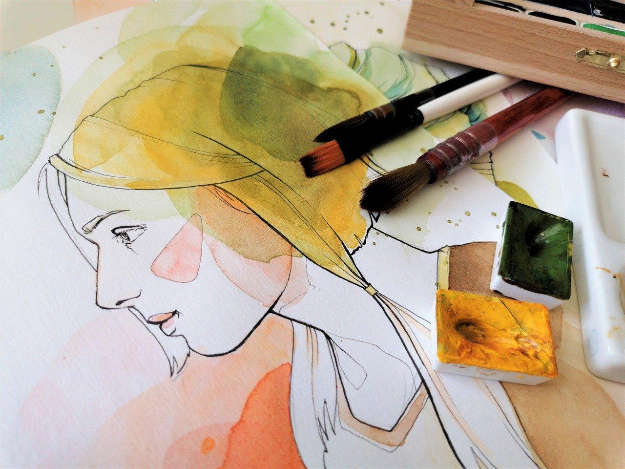 Poderá aprender a bela técnica de pintura em aguarela