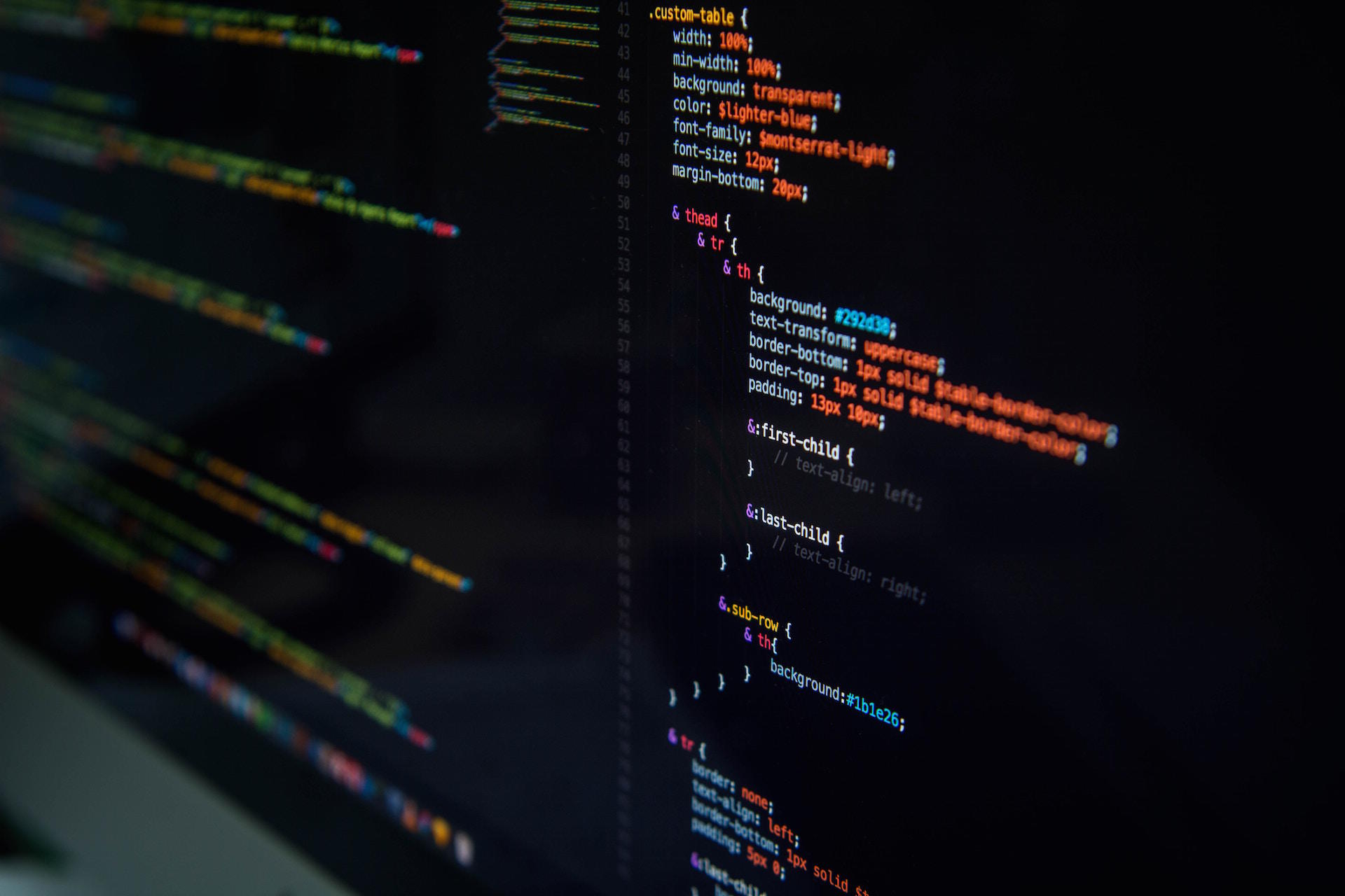 Ecrã com linguagem de programação