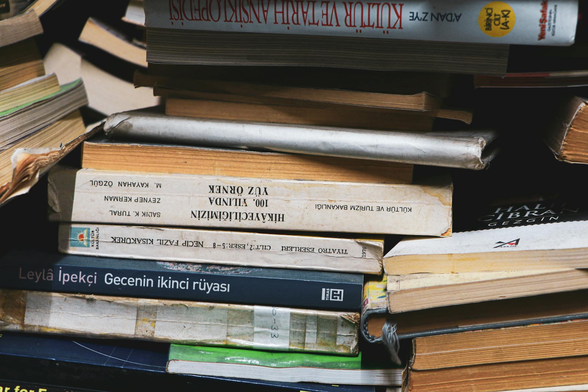 pilha de vários livros